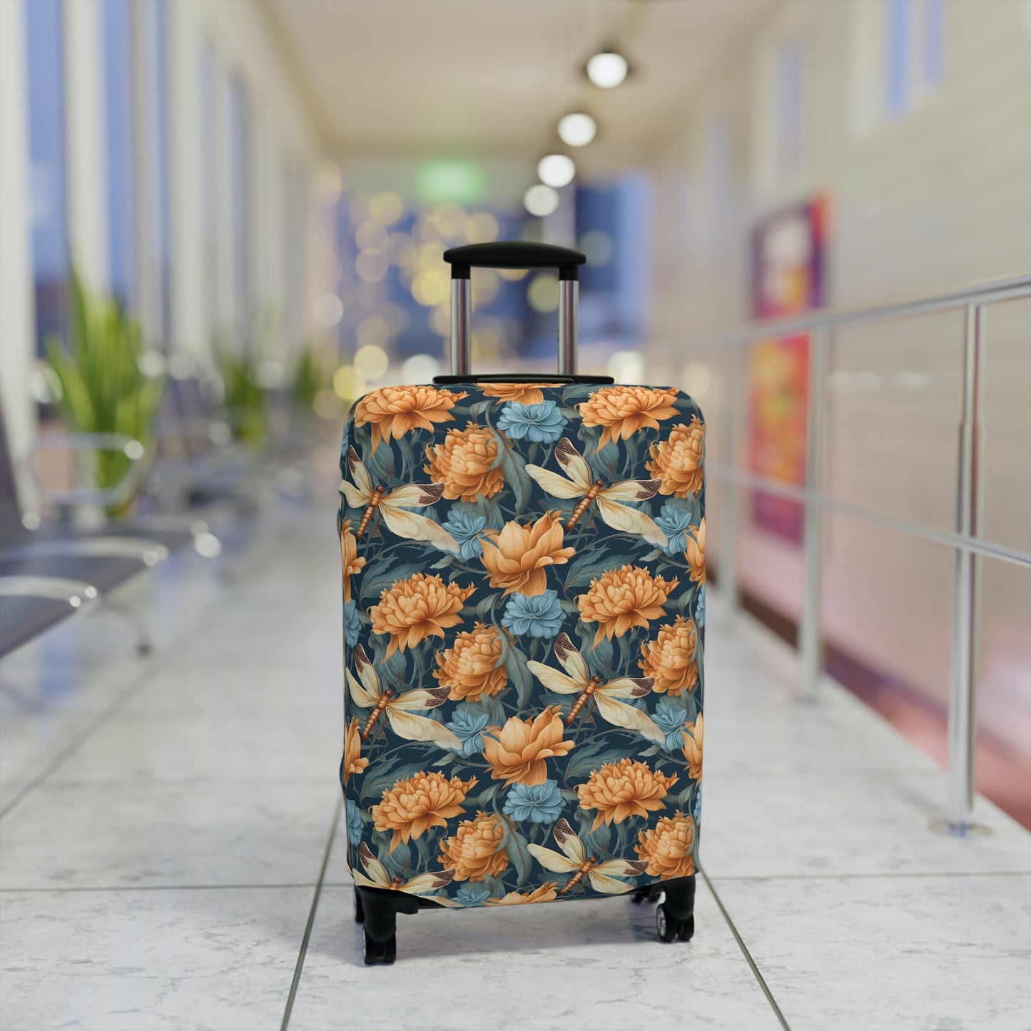 Dragonfly Luggage Cover - Insect Print Suitcase Protector