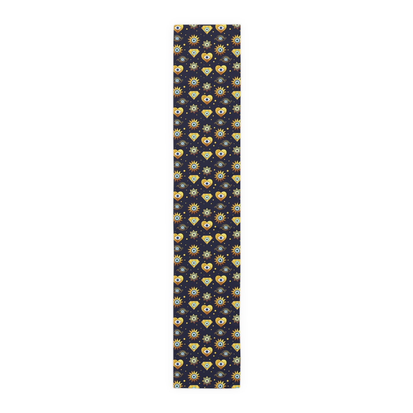 Evil Eye Print Table Runner - Mystical Protection in Cotton Twill or Polyester - Perfect for Spiritual Home Decor