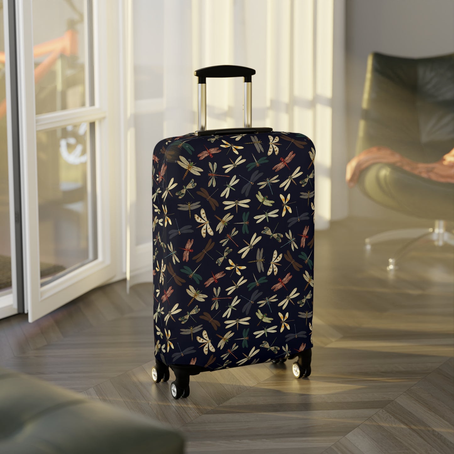 Dragonfly Luggage Cover - Insect Print Suitcase Protector