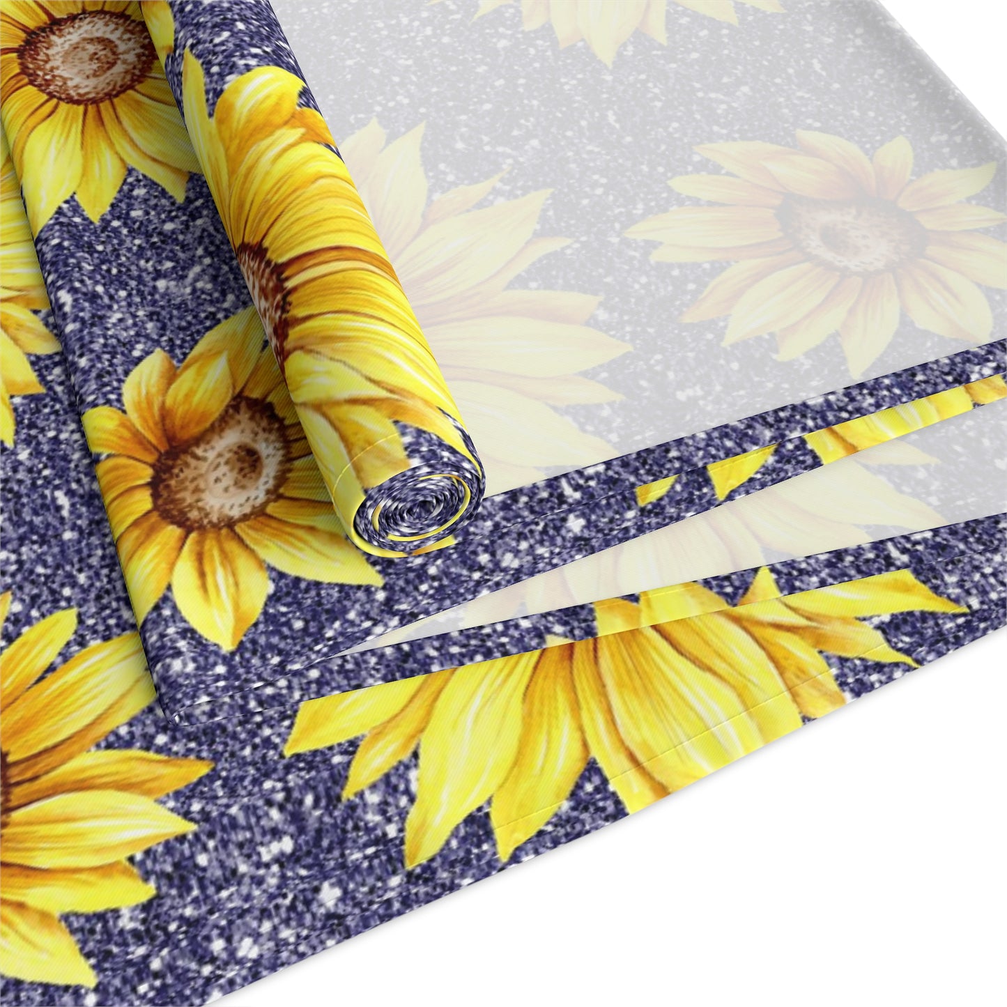 Sunflower Print Table Runner - Bright and Cheerful, Cotton Twill or Polyester - Perfect for Sunny Home Decor