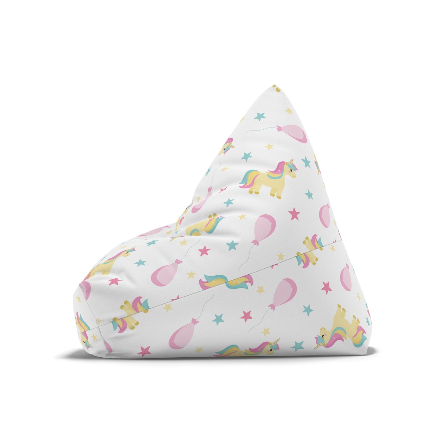 Unicorn Print Bean Bag Chair Cover - Magical Polyester Slipcover with Secure Zip