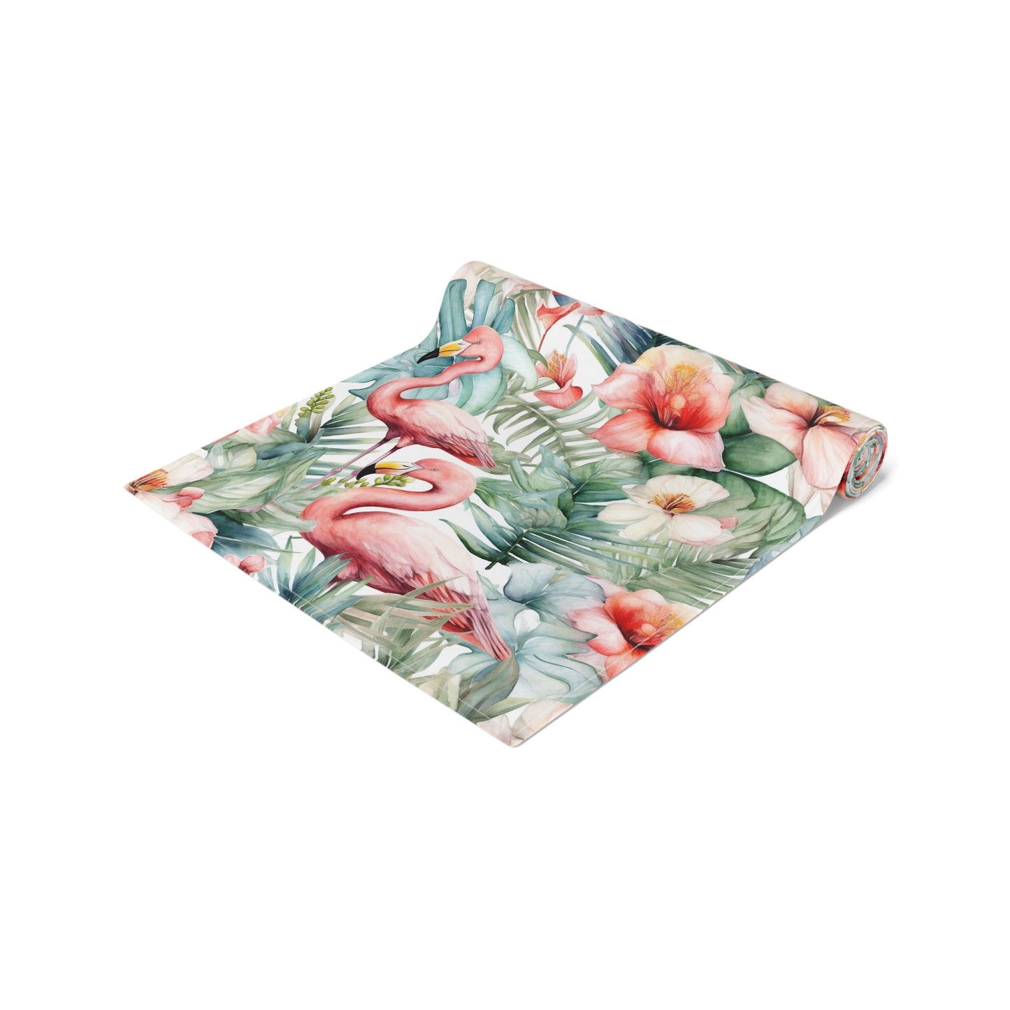 Flamingo Print Table Runner - Vibrant Elegance, Cotton Twill or Polyester - Perfect for Tropical Home Decor