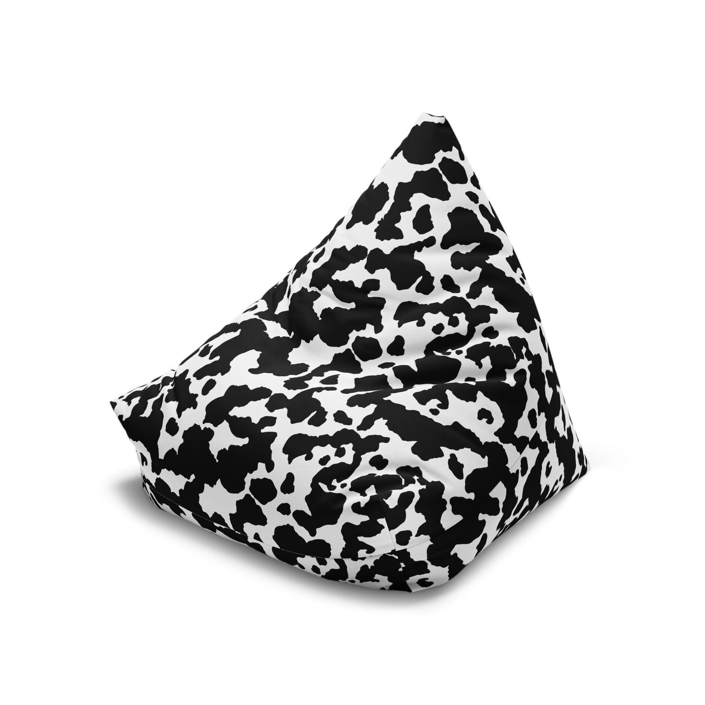 Cowhide Bean Bag Chair Cover - Durable Polyester, Locking Zipper, 2 Sizes