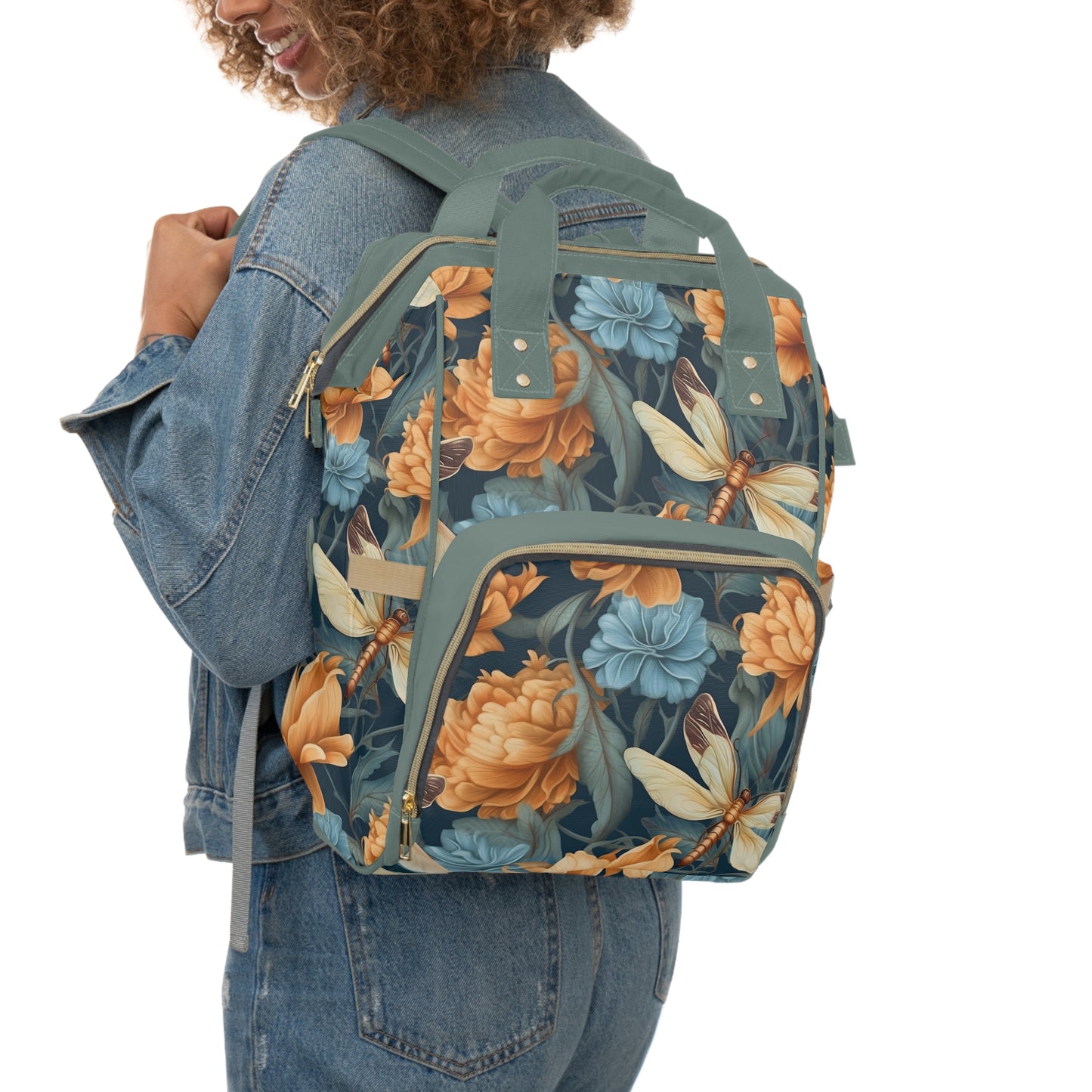 Dragonfly Diaper Backpack - Elegant & Functional Baby Bag with Cool Dragonfly Design, Ideal for Nature-Loving Parents