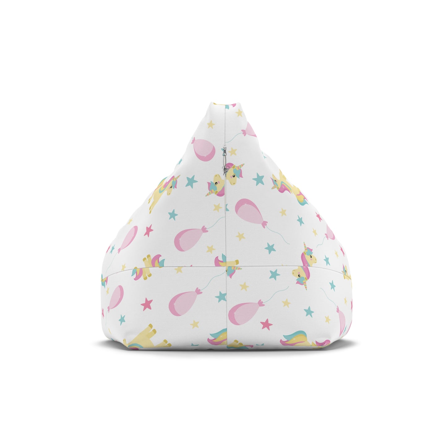 Unicorn Print Bean Bag Chair Cover - Magical Polyester Slipcover with Secure Zip