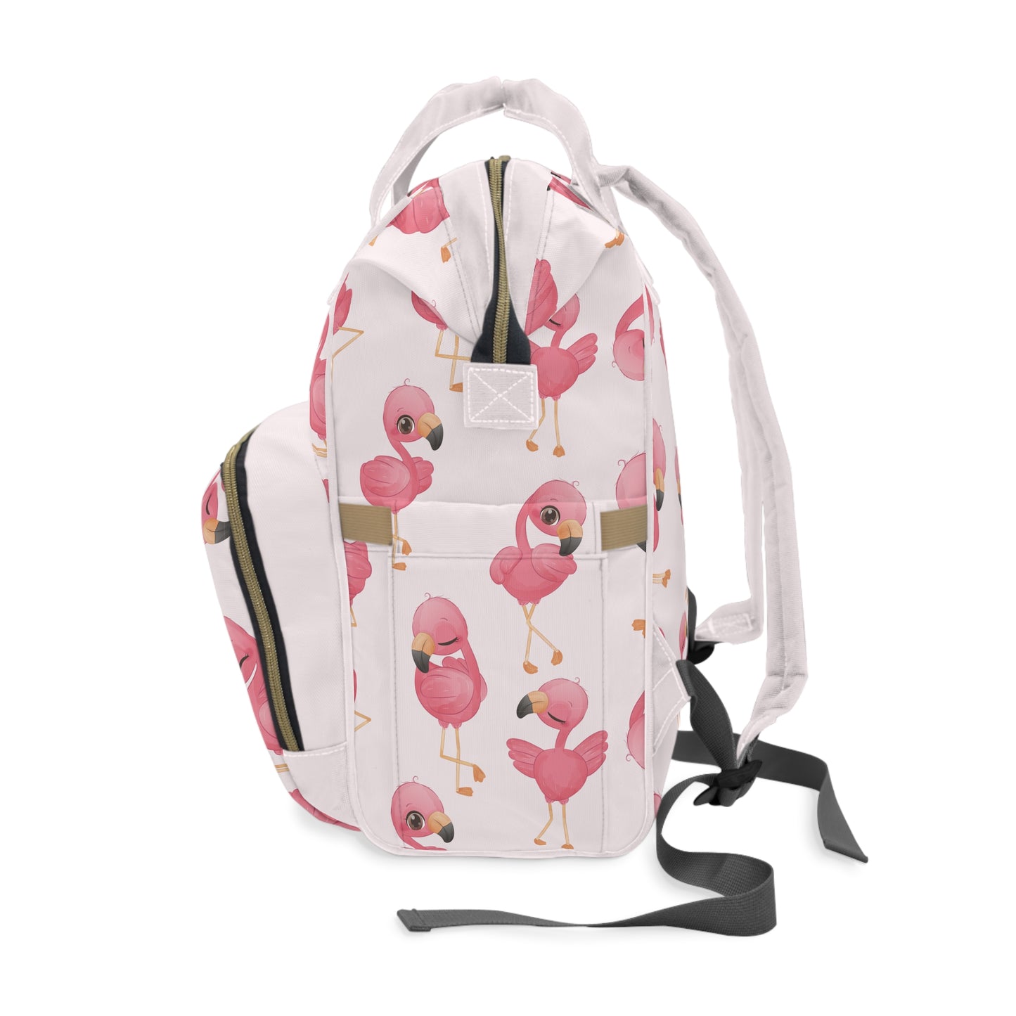 Flamingo Diaper Backpack - Playful & Multifunctional Baby Bag with Vibrant Flamingo Motifs, Ideal for Stylish Parents