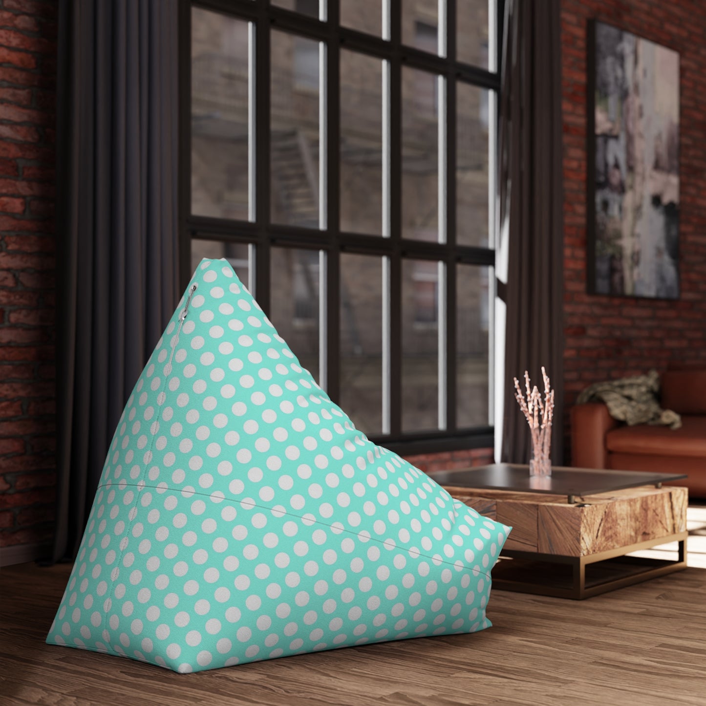 Pastel Polka Dot Bean Bag Chair Cover - Soft Polyester Slipcover with Secure Zip - Fits Various Sizes