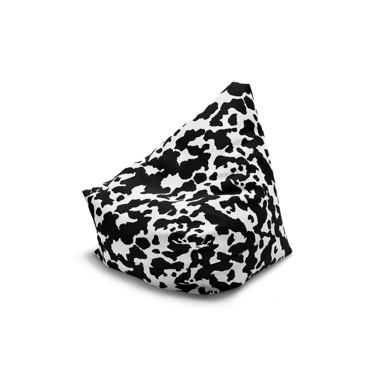 Cowhide Bean Bag Chair Cover - Durable Polyester, Locking Zipper, 2 Sizes