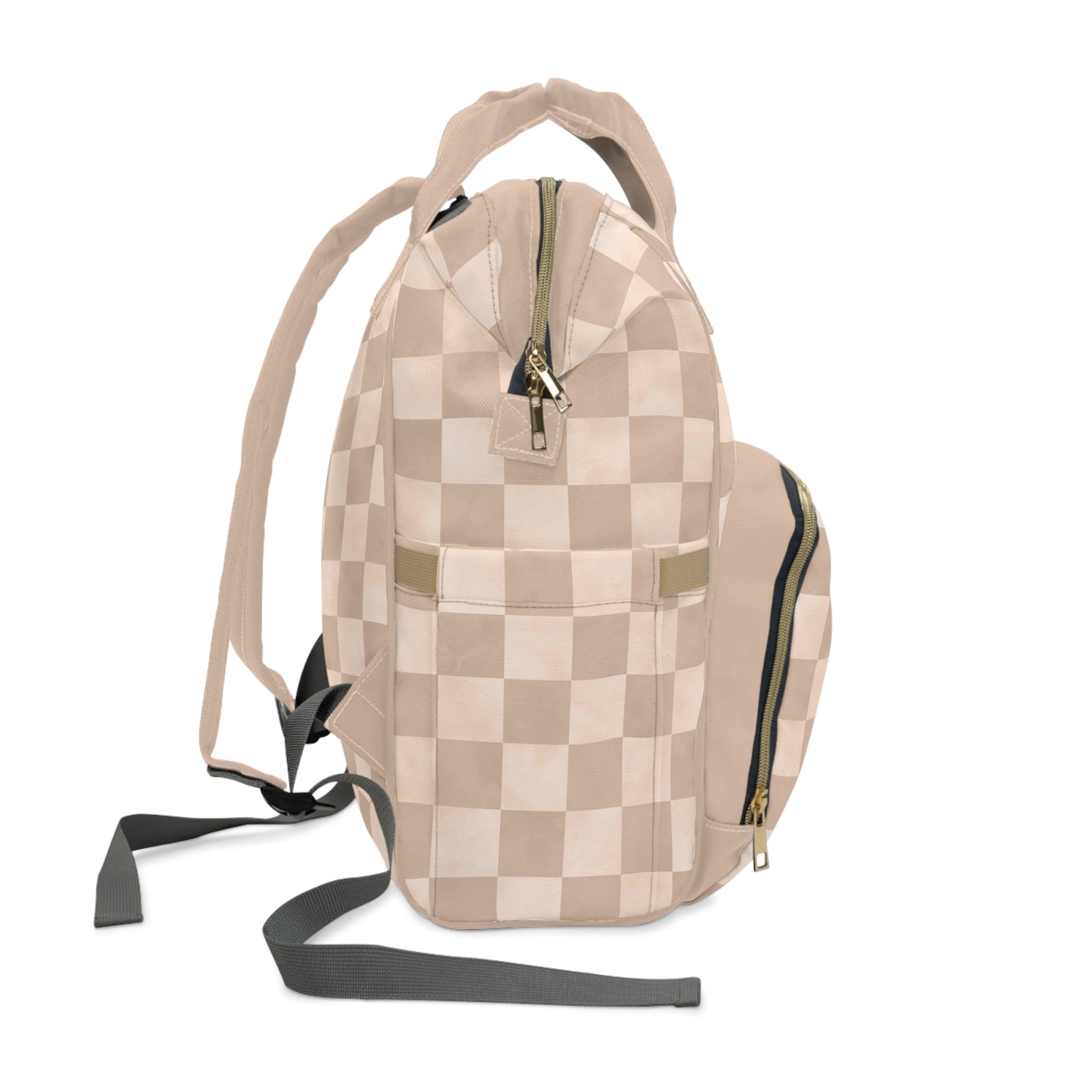 Pastel Checkers Diaper Backpack - Chic & Practical Baby Bag with Checkerboard Patterns, Perfect for Minimalist Parents