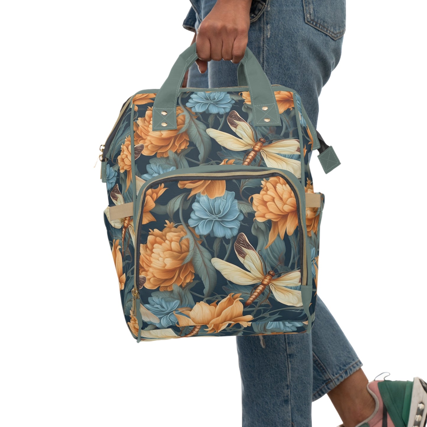 Dragonfly Diaper Backpack - Elegant & Functional Baby Bag with Cool Dragonfly Design, Ideal for Nature-Loving Parents