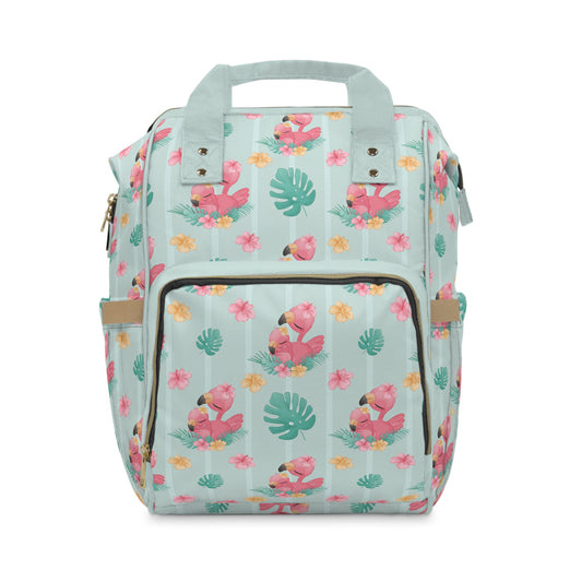Flamingo Diaper Backpack - Playful & Multifunctional Baby Bag with Vibrant Flamingo Motifs, Ideal for Stylish Parents
