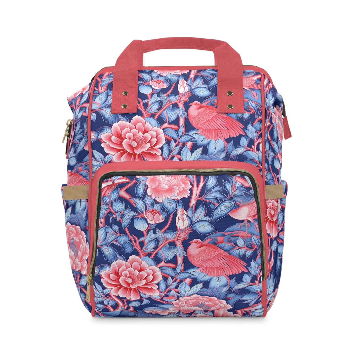 Chinoiserie Diaper Backpack - Elegant & Practical Baby Bag with Traditional Asian Motifs, Perfect for Stylish Parents