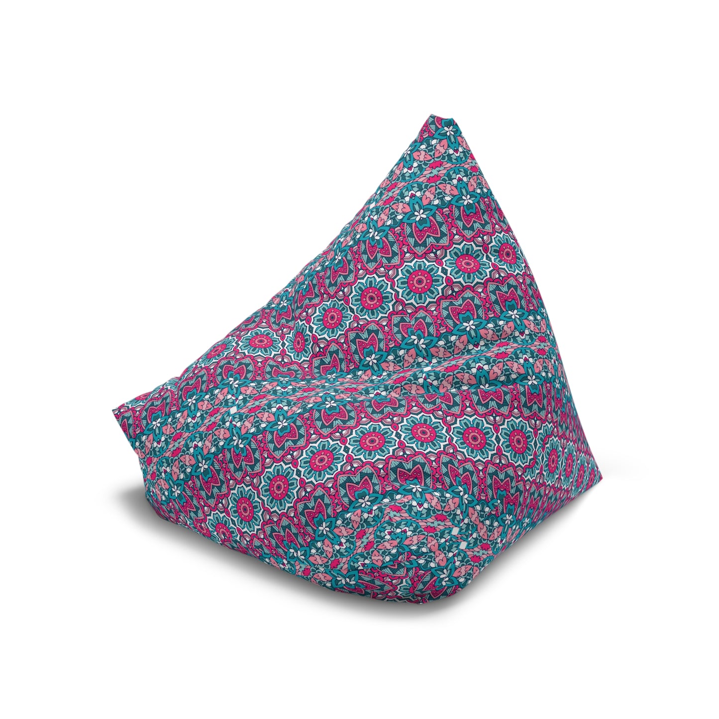 Mandala Bean Bag Chair Cover - Premium Polyester, Secure Zipper, 2 Sizes, Bohemian Design