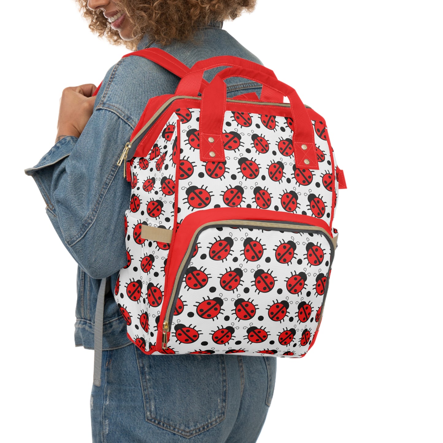 Ladybug Diaper Backpack - Adorable & Practical Baby Bag with Ladybug Patterns