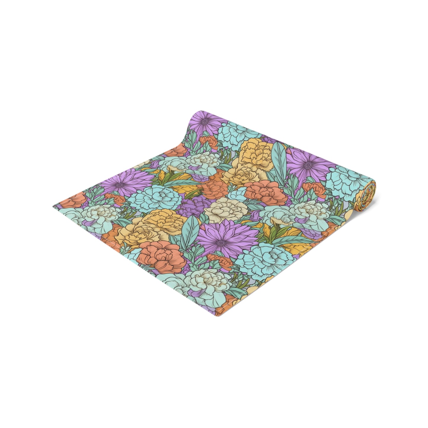 Boho Floral Table Runner - Vibrant Designs in Cotton Twill or Polyester - Ideal for Natural Home Decor