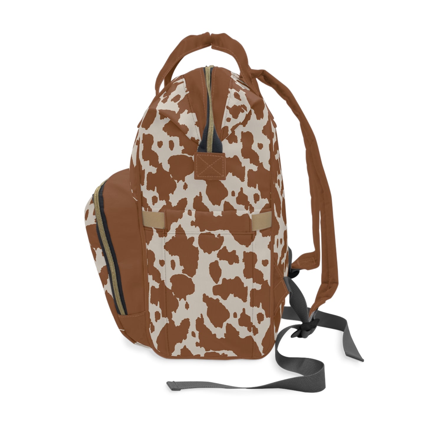 Cowhide Diaper Backpack - Chic & Durable Baby Bag with Genuine Cowhide Patterns, Perfect for Stylish Parents
