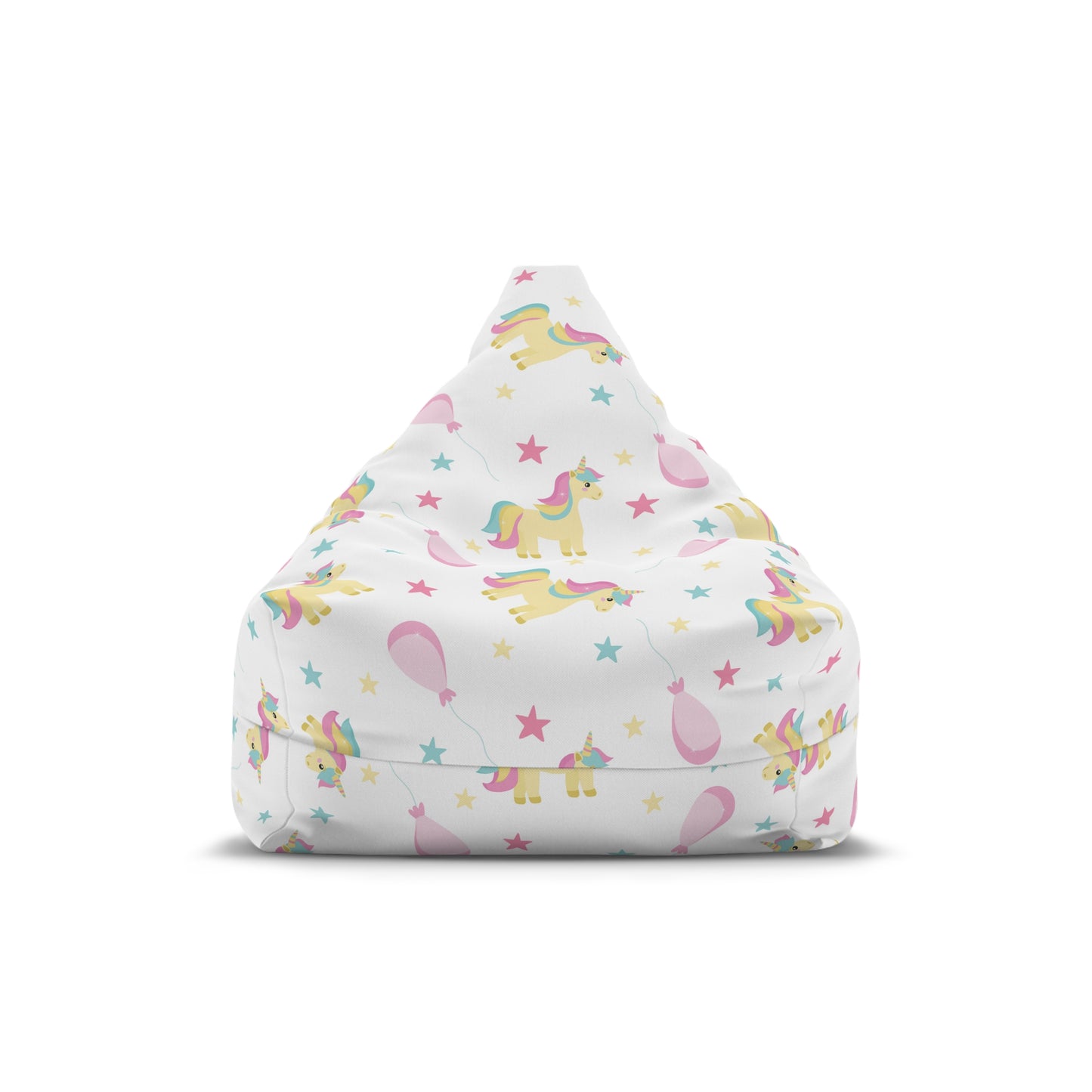 Unicorn Print Bean Bag Chair Cover - Magical Polyester Slipcover with Secure Zip