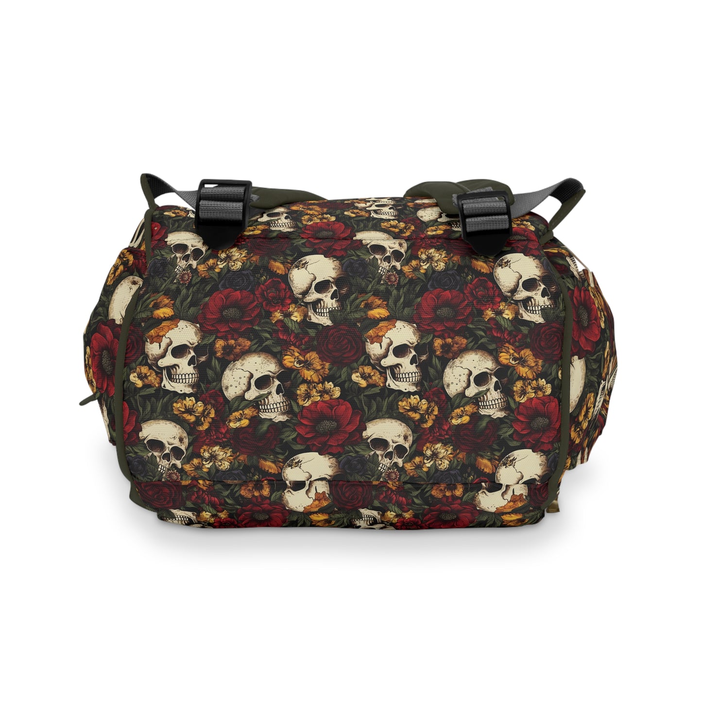 Skull Print Diaper Backpack - Multifunctional & Durable Baby Bag for Stylish Parents, Spacious & Organized Nappy Bag