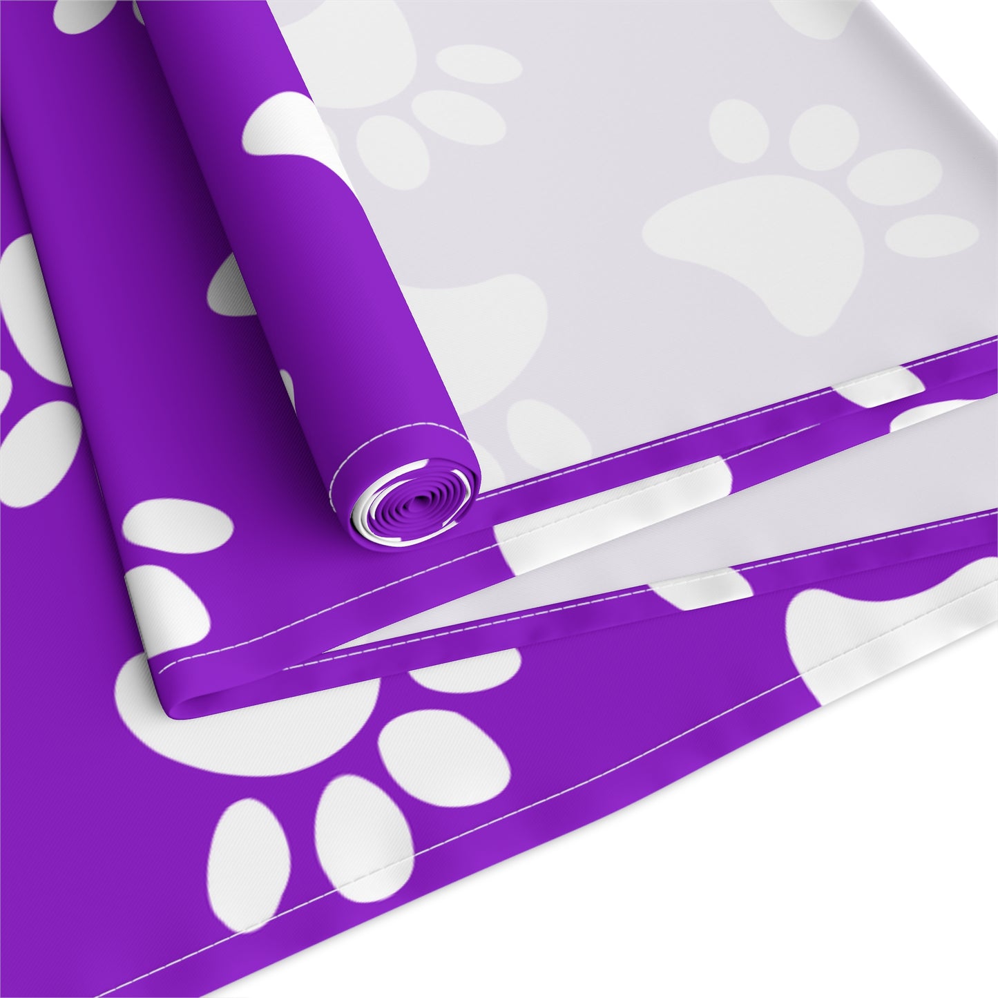 Paw Print Table Runner - Cozy Pet-Themed Decor, Cotton Twill or Polyester - Perfect for Animal Lovers