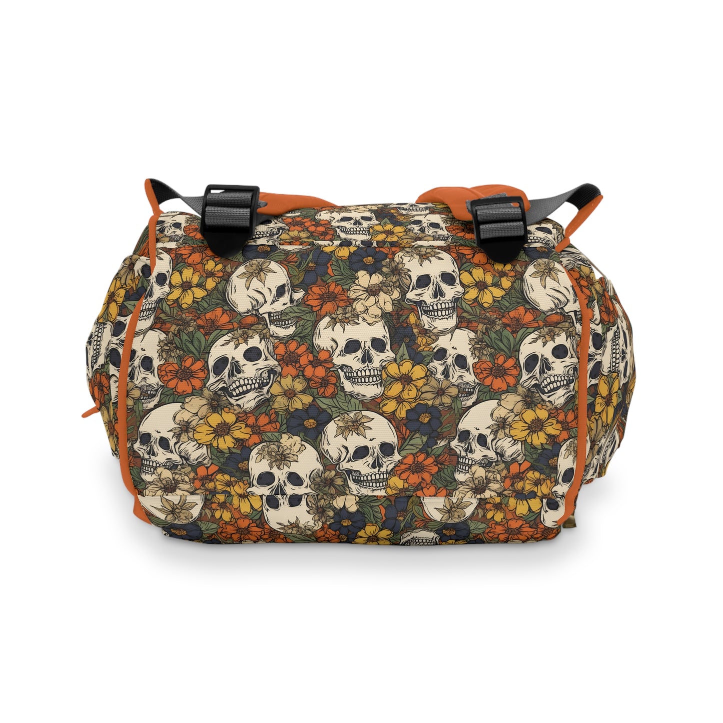 Skull Print Diaper Backpack - Multifunctional & Durable Baby Bag for Stylish Parents, Spacious & Organized Nappy Bag