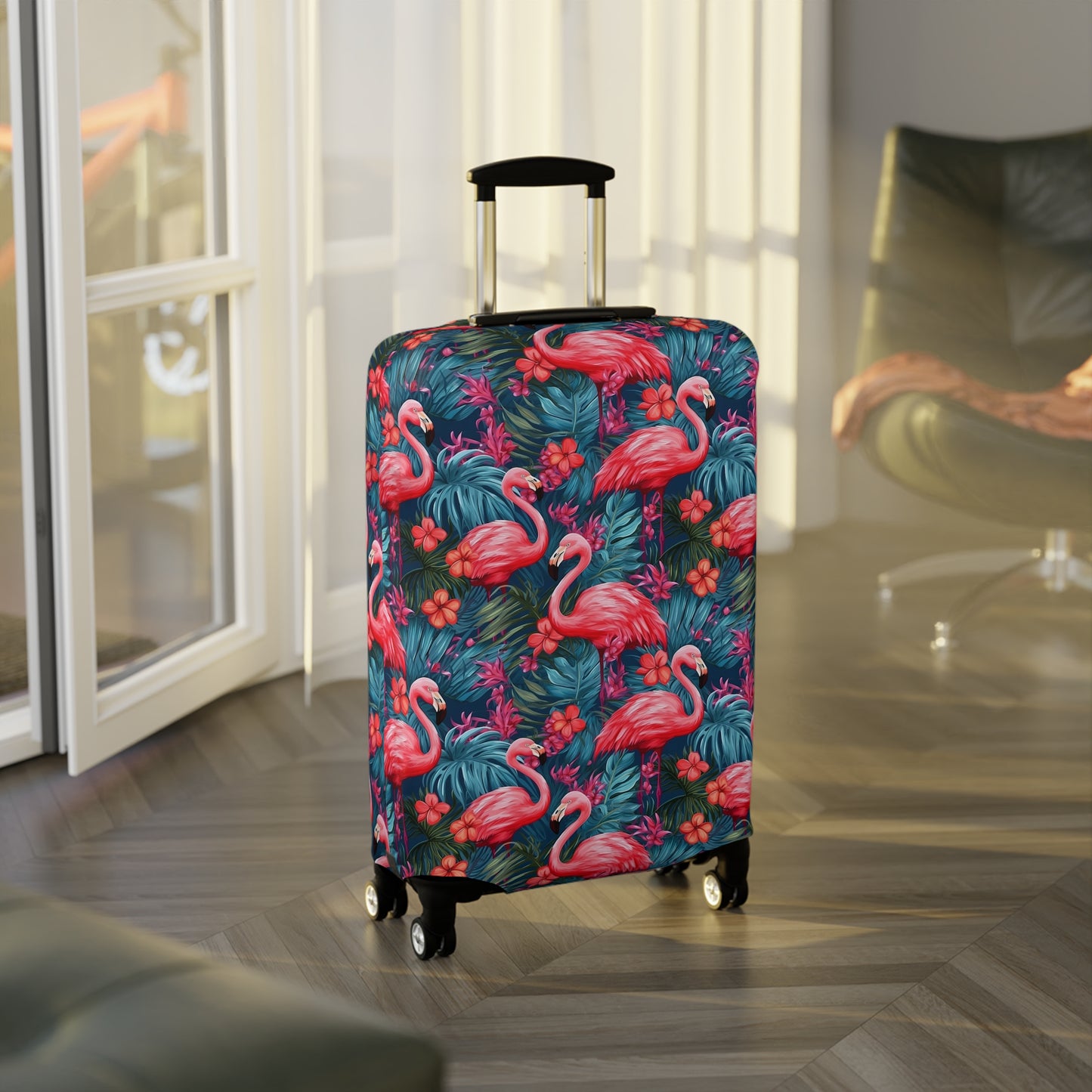 Flamingo Luggage Cover - Tropical Suitcase Protector