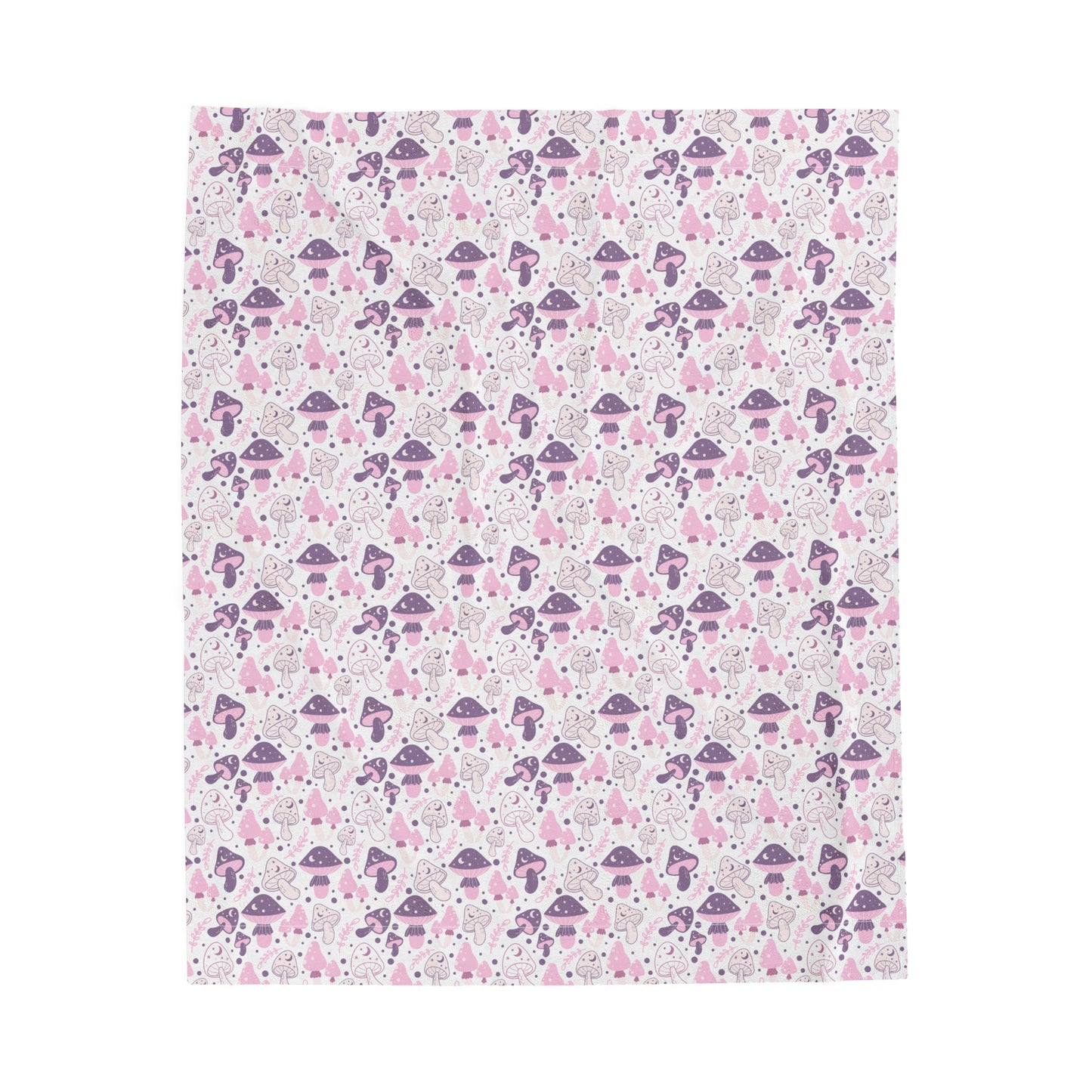 Mushroom Velveteen Plush Blanket | Soft, Whimsical, Luxurious and Comforting | Available in Multiple Sizes