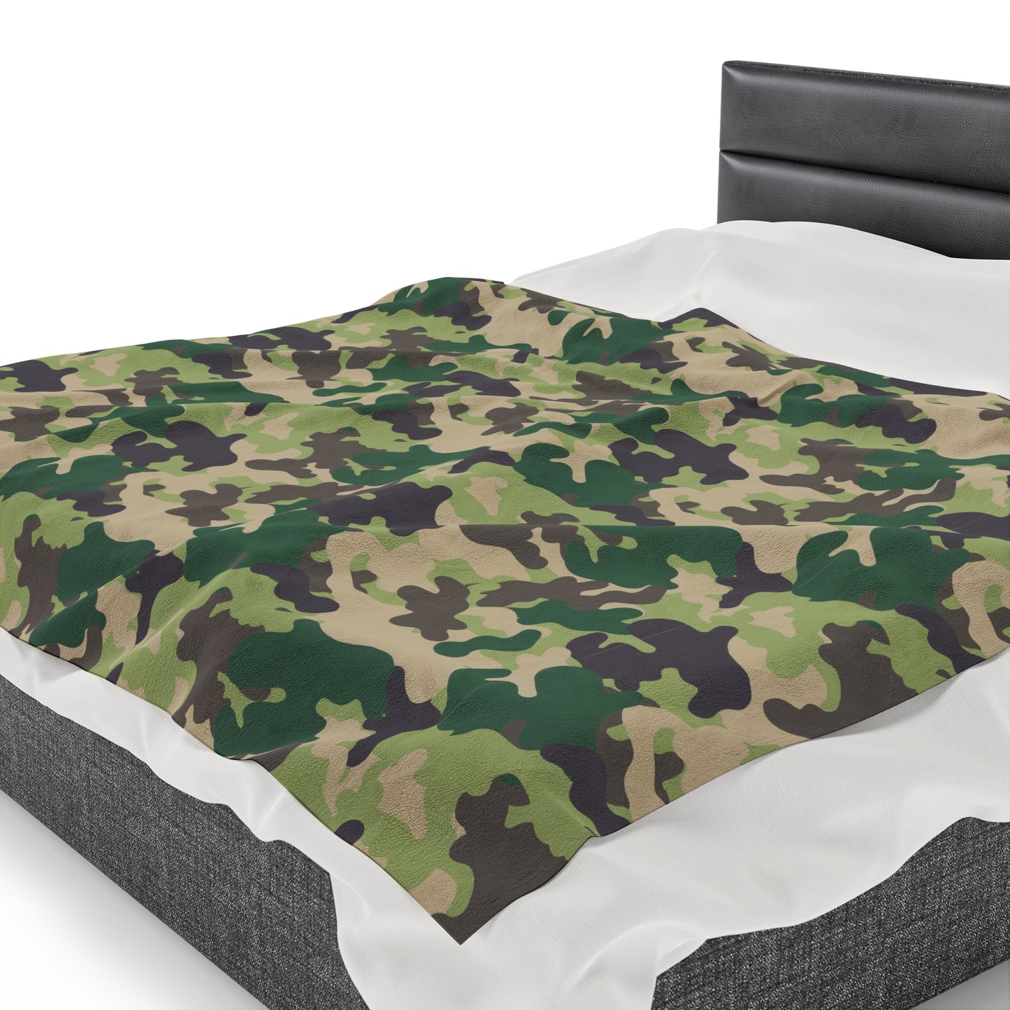 Camouflage Velveteen Plush Blanket | Soft, Rugged, Luxurious and Comforting | Available in Multiple Sizes