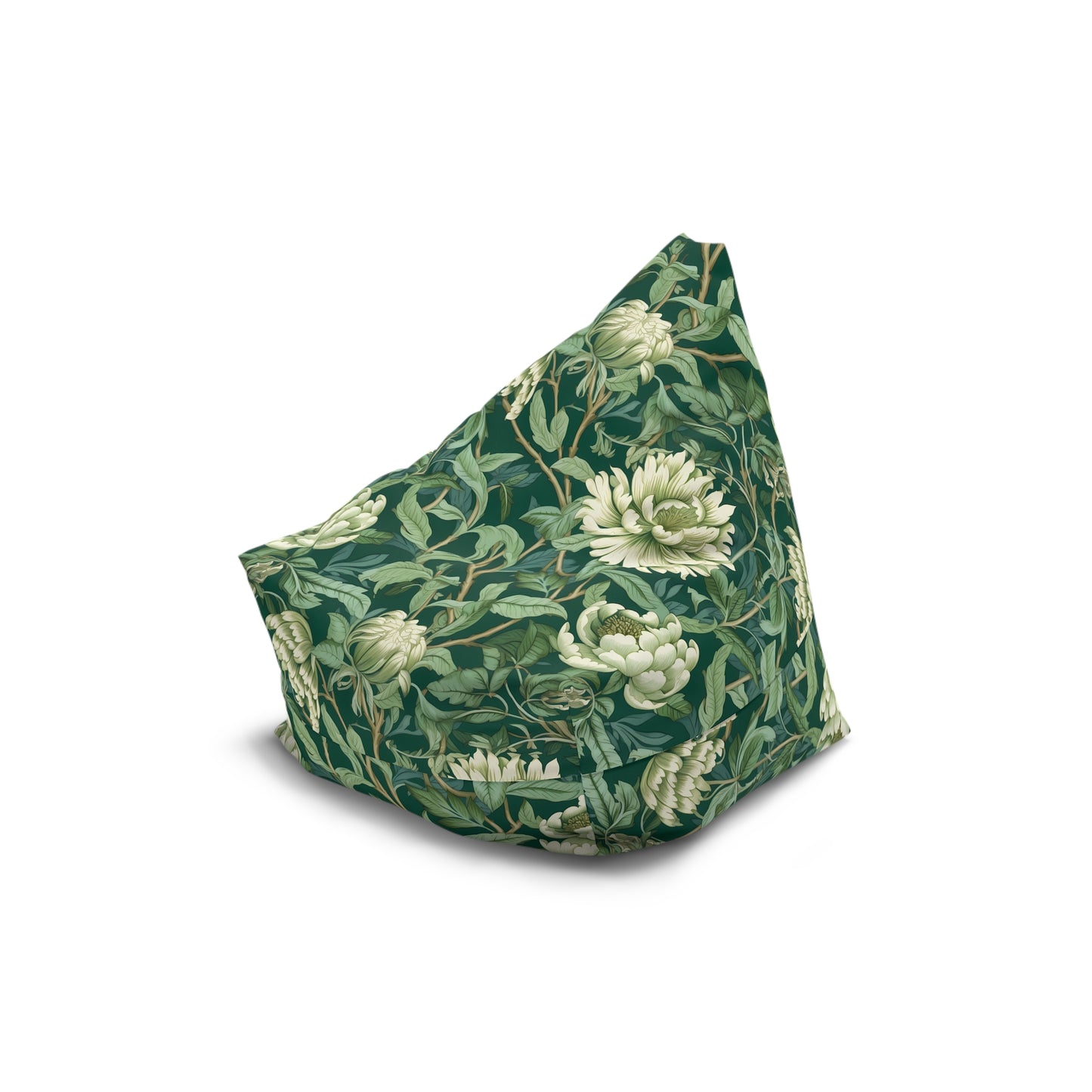 Chinoiserie Bean Bag Chair Cover - Elegant Oriental-Inspired Polyester Slipcover with Secure Zip - Fits Various Sizes