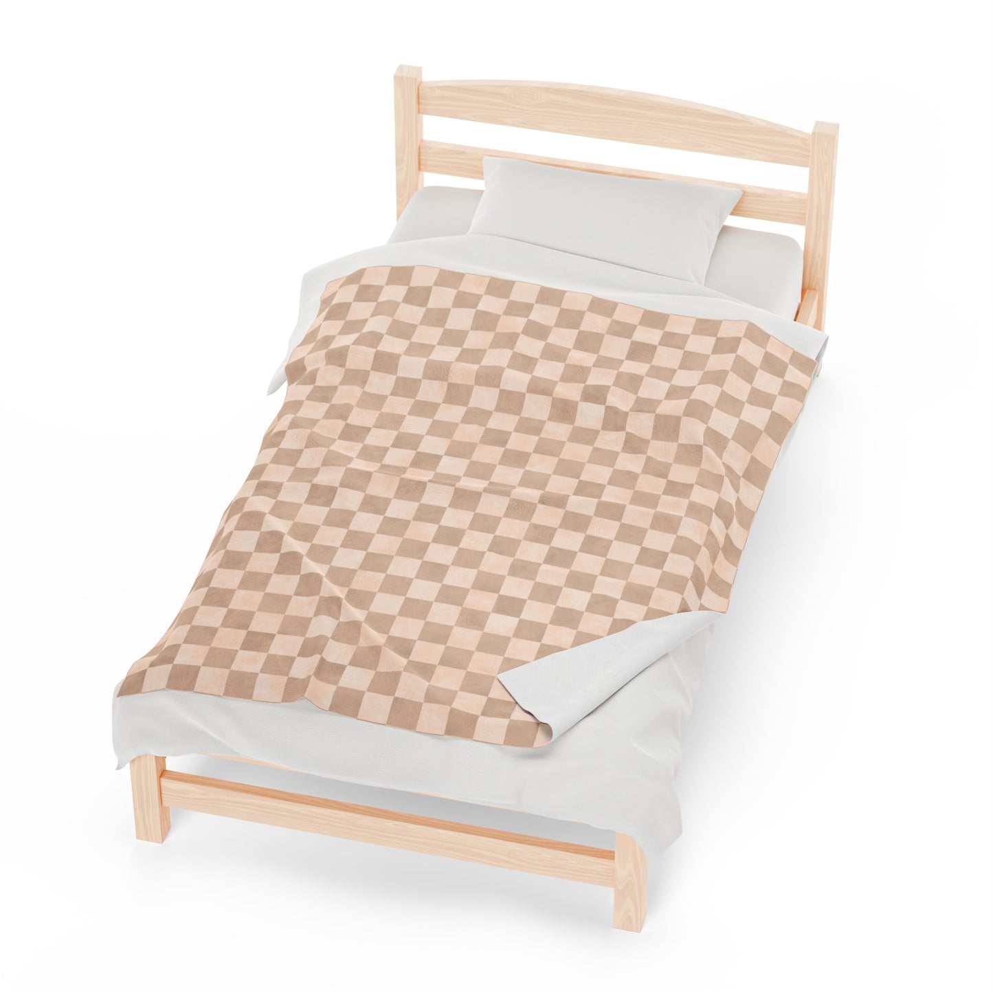 Pastel Checkers Velveteen Plush Blanket | Soft, Trendy, Luxurious and Comforting | Available in Multiple Sizes
