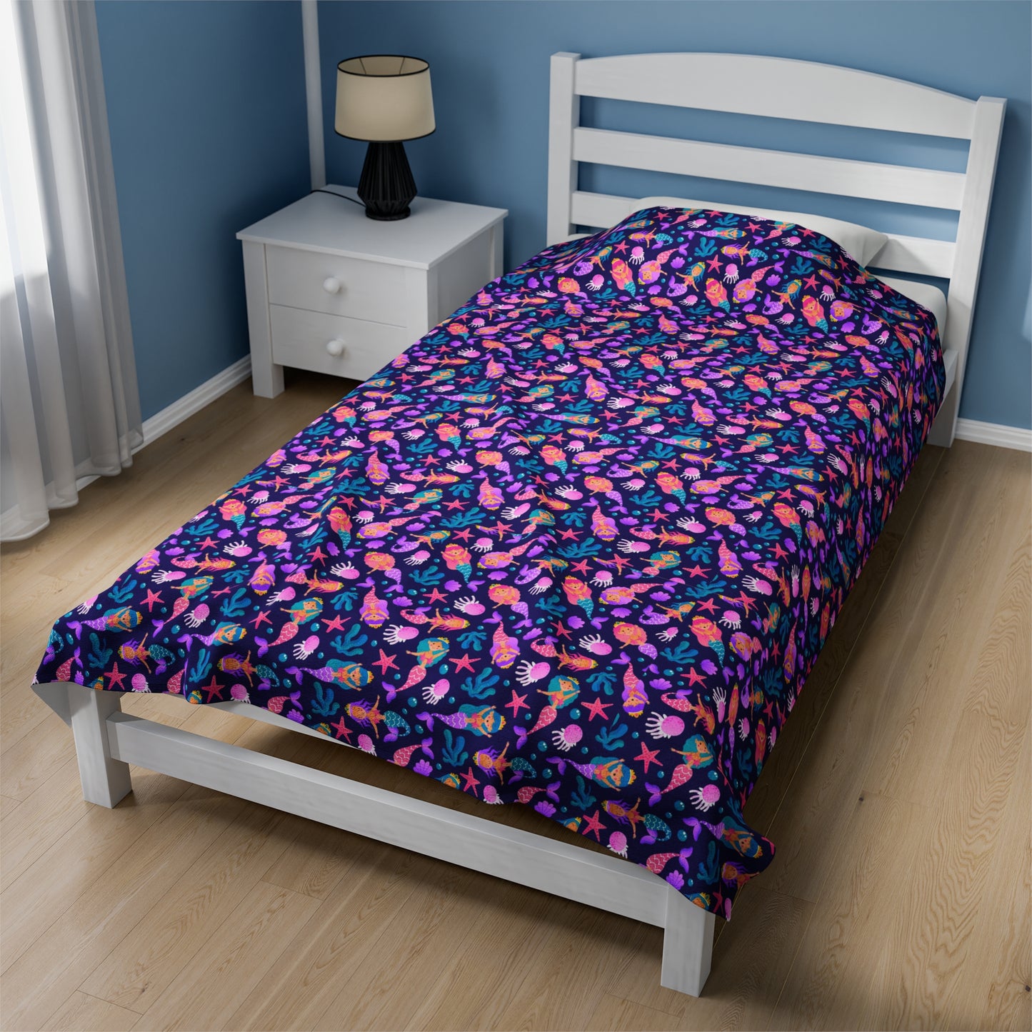 Mermaid Velveteen Plush Blanket | Soft, Mystical, Luxurious and Comforting | Available in Multiple Sizes