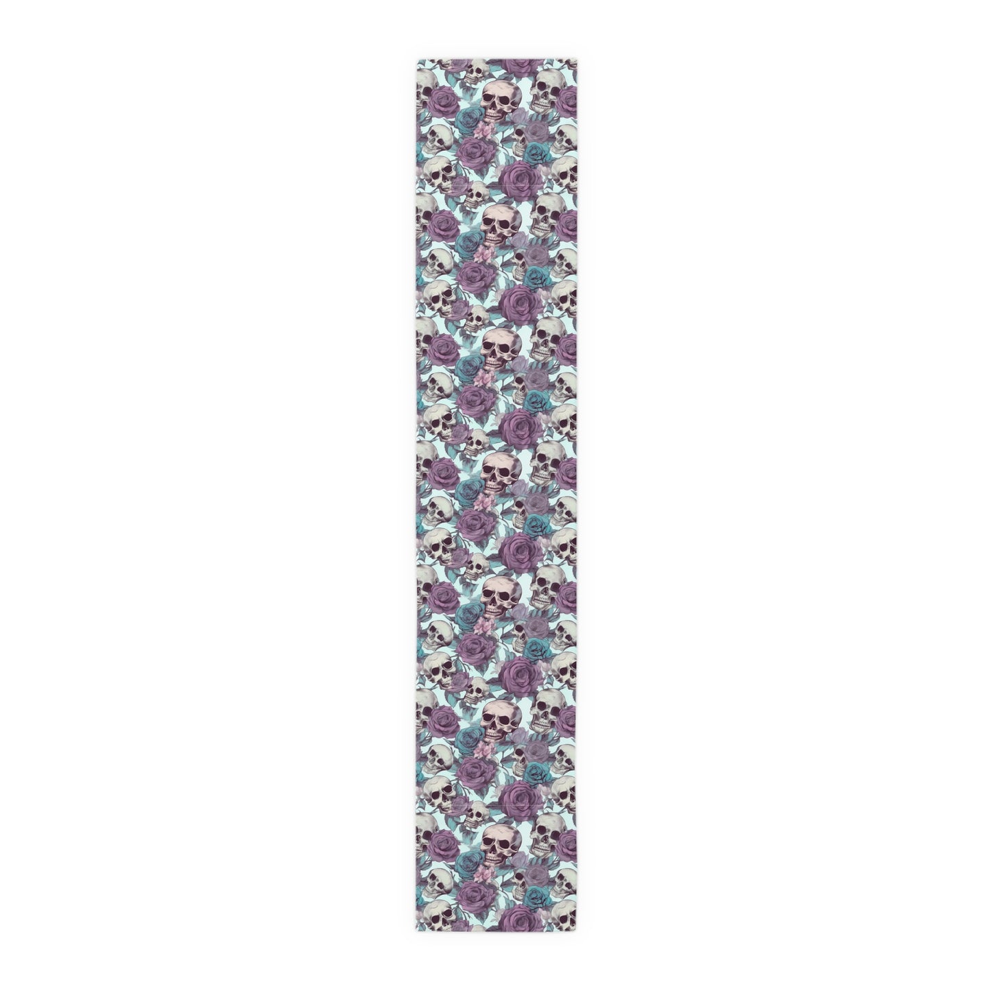 Skull Print Table Runner - Bold Cotton Twill or Sleek Polyester - Ideal for Gothic & Edgy Home Decor