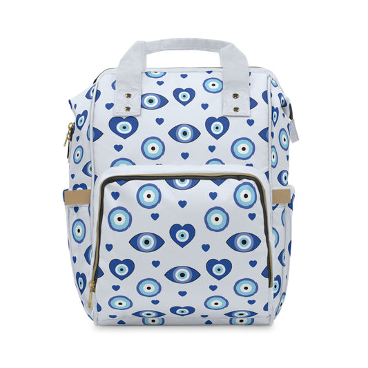 Evil Eye Diaper Backpack - Protective & Stylish Baby Bag with Evil Eye Motif, Multifunctional and Organized