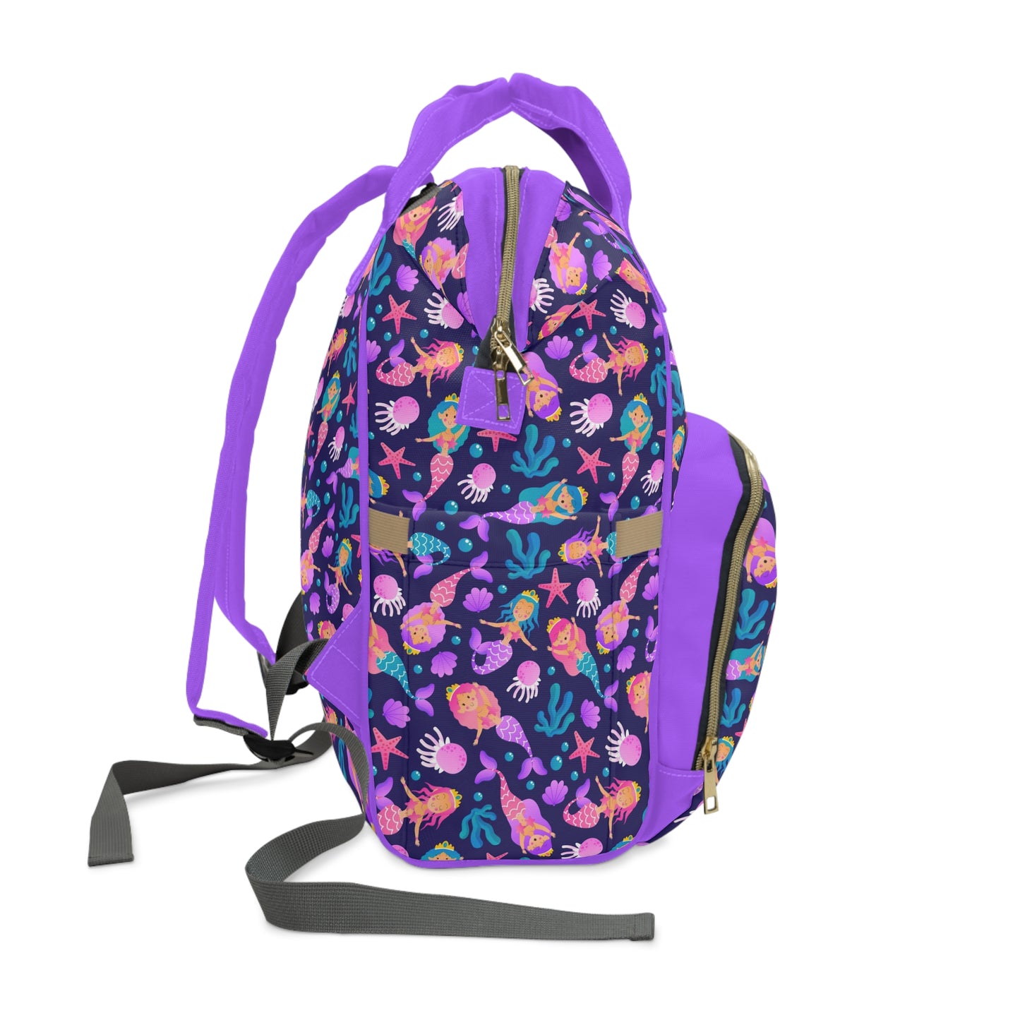 Mermaid Diaper Backpack - Magical & Multifunctional Nappy Bag with Ocean-Inspired Mermaid Patterns