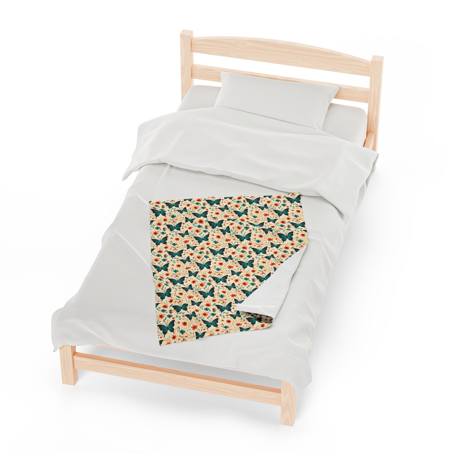 Butterfly Velveteen Plush Blanket | Soft, Luxurious, Enchanting, and Comforting | Available in Multiple Sizes