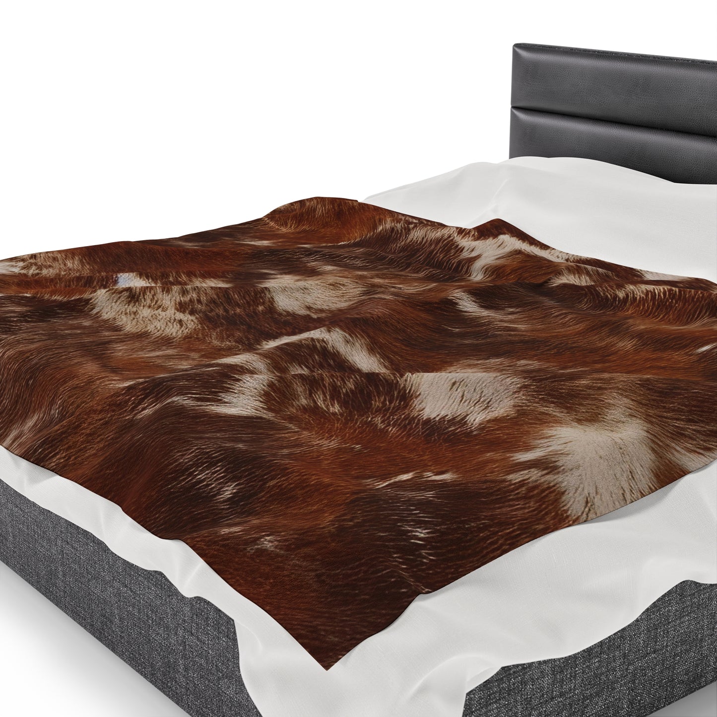 Cowhide Velveteen Plush Blanket | Soft, Rustic, Luxurious and Comforting | Available in Multiple Sizes