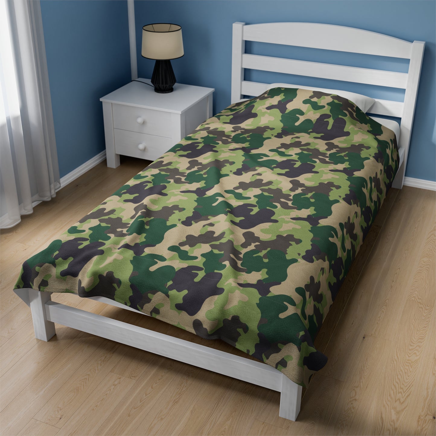 Camouflage Velveteen Plush Blanket | Soft, Rugged, Luxurious and Comforting | Available in Multiple Sizes