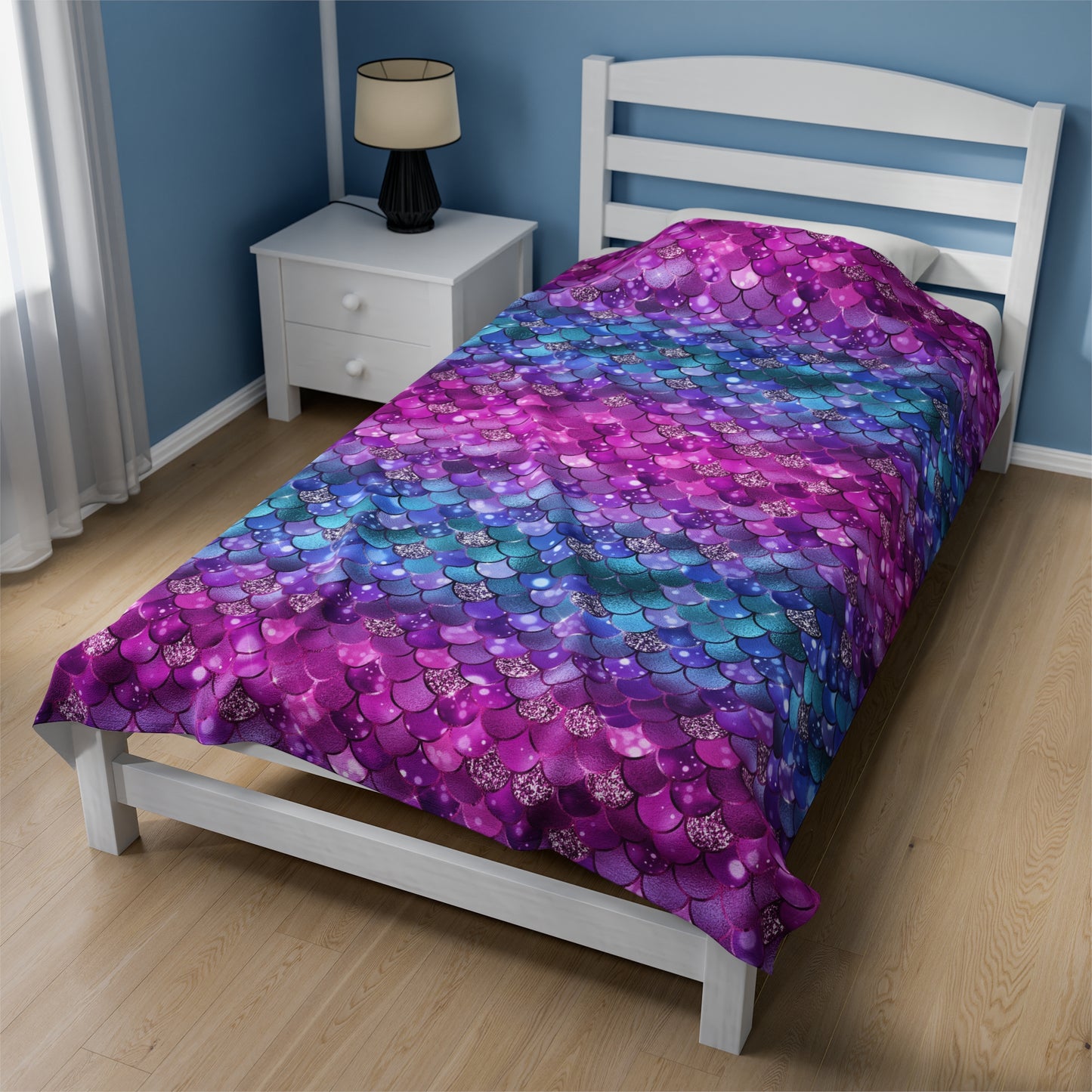 Mermaid Velveteen Plush Blanket | Soft, Mystical, Luxurious and Comforting | Available in Multiple Sizes