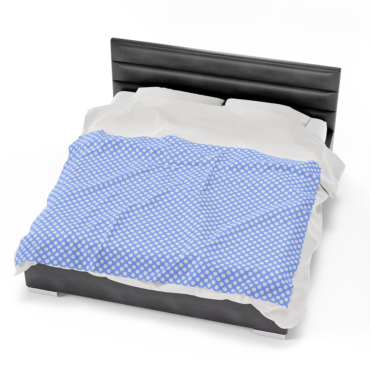 Pastel Polka Dot Velveteen Plush Blanket | Soft, Playful, Luxurious and Comforting | Available in Multiple Sizes