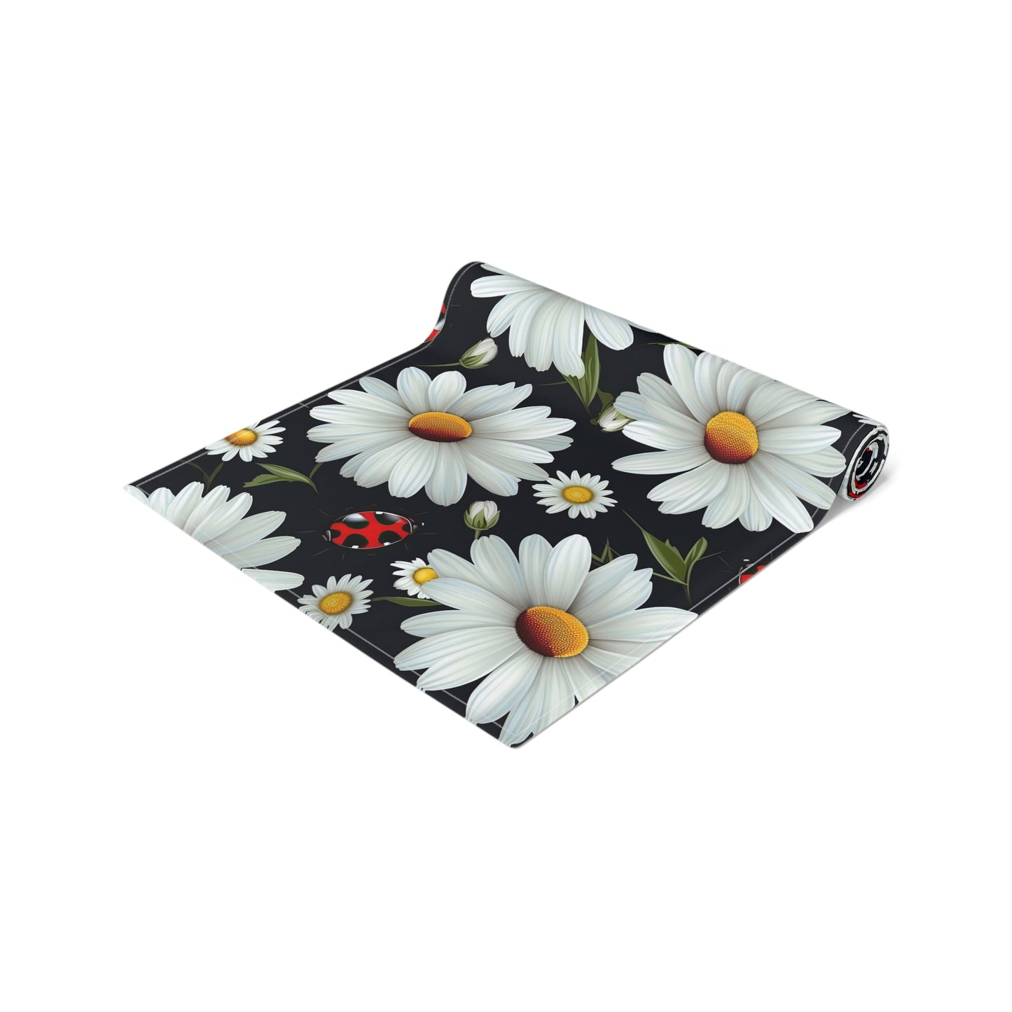 Ladybug Print Table Runner - Charming Good Luck, Cotton Twill or Polyester - Perfect for Nature-Inspired Home Decor