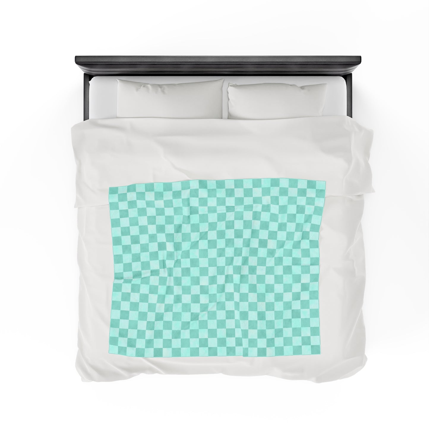Pastel Checkers Velveteen Plush Blanket | Soft, Trendy, Luxurious and Comforting | Available in Multiple Sizes