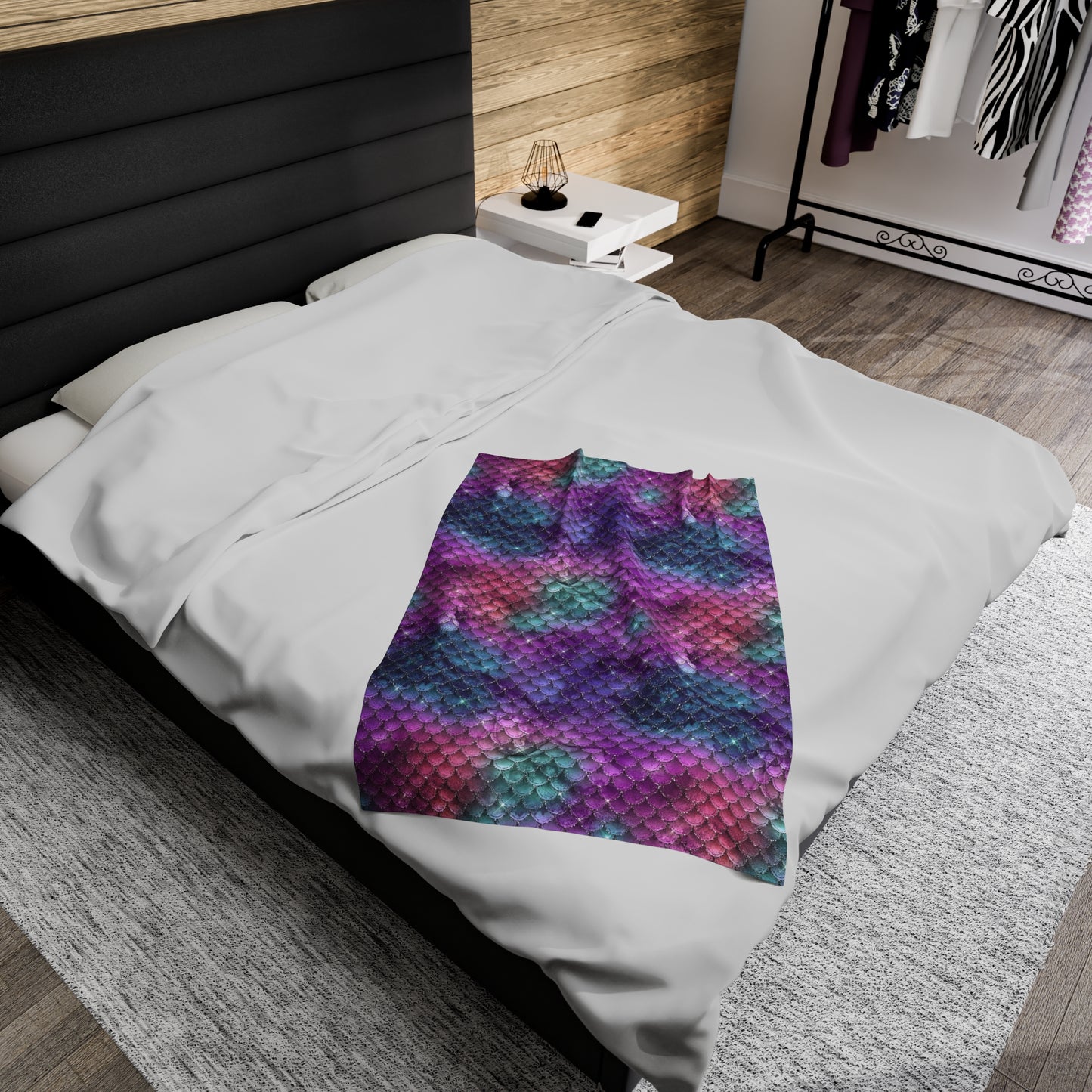Mermaid Velveteen Plush Blanket | Soft, Mystical, Luxurious and Comforting | Available in Multiple Sizes