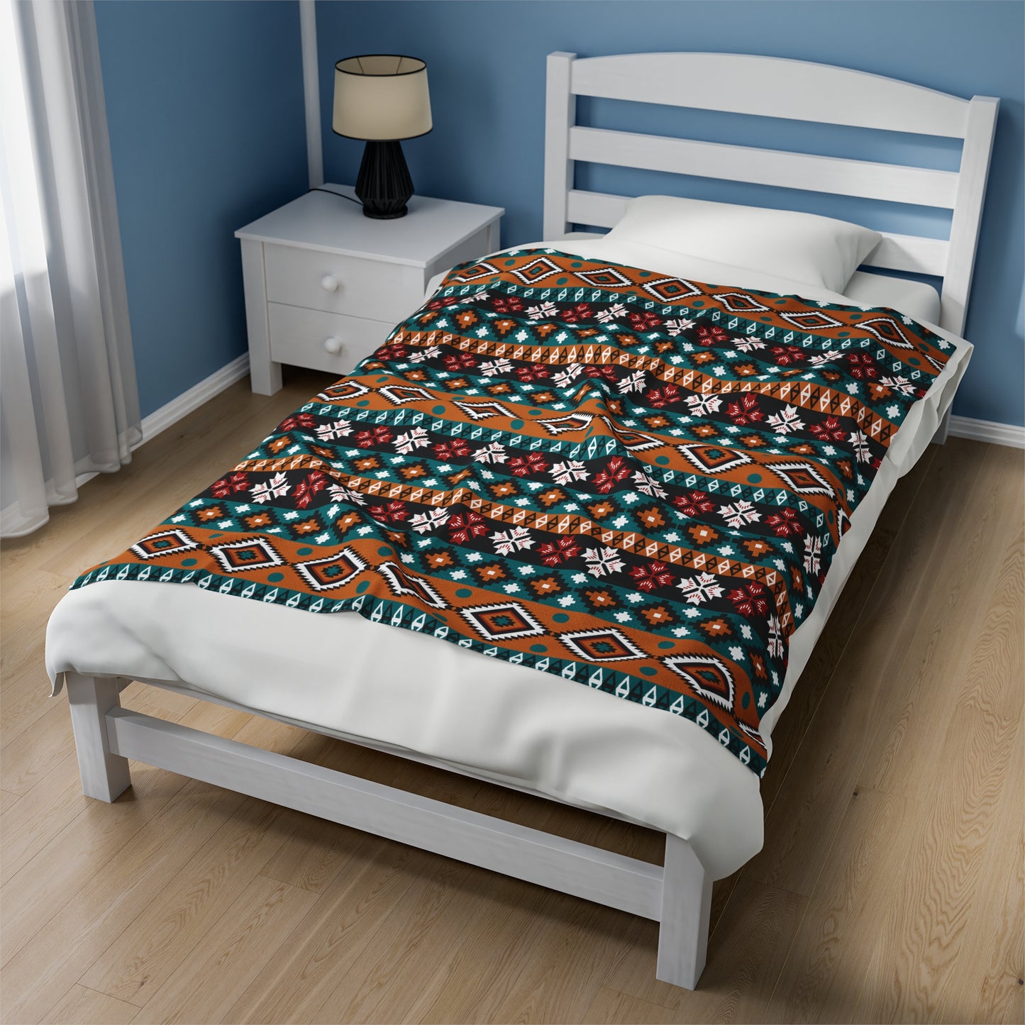 Aztec Velveteen Plush Blanket | Soft, Luxurious, Cultural, and Comforting | Available in Multiple Sizes