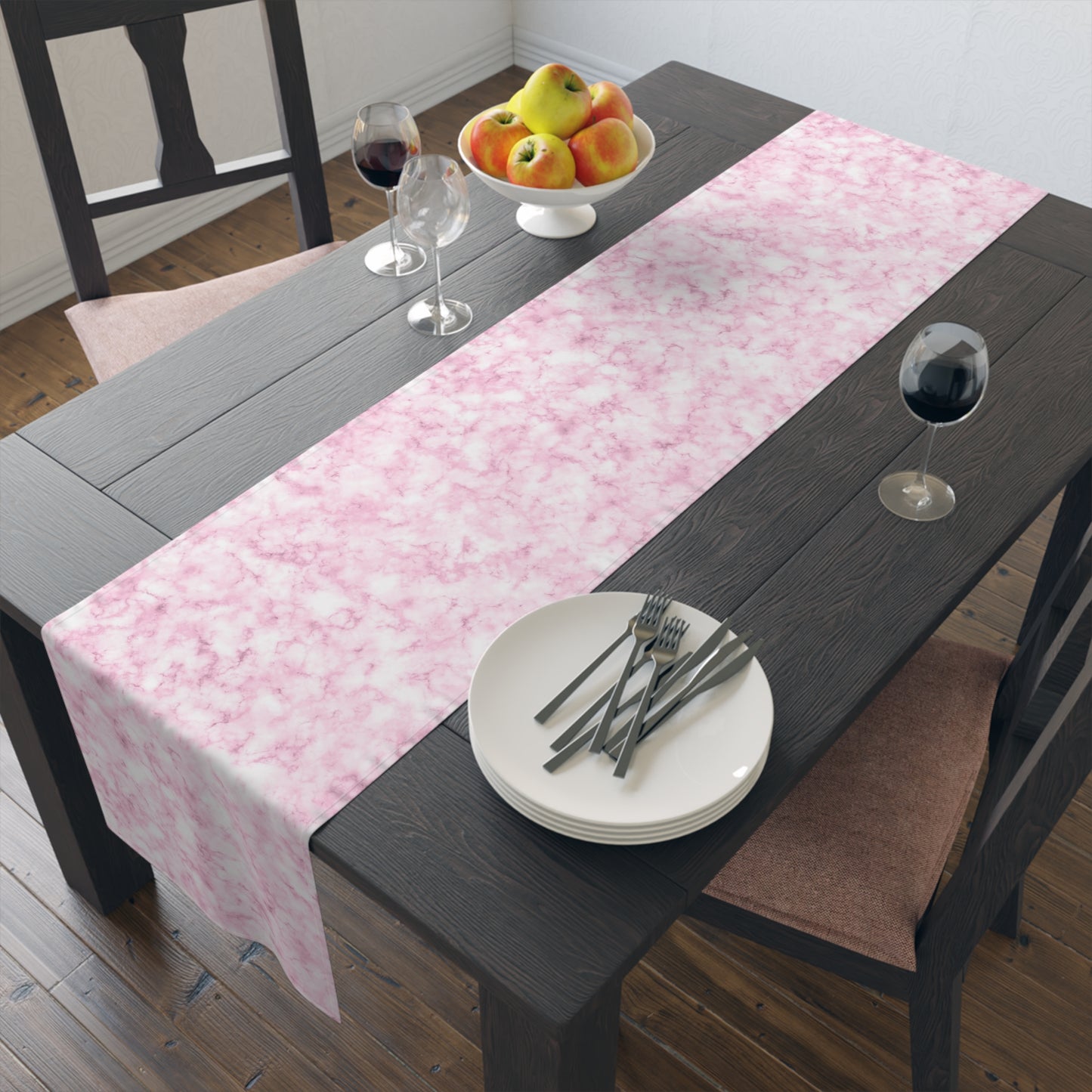 Marble Print Table Runner - Luxurious Elegance, Cotton Twill or Polyester - Perfect for Modern Home Decor