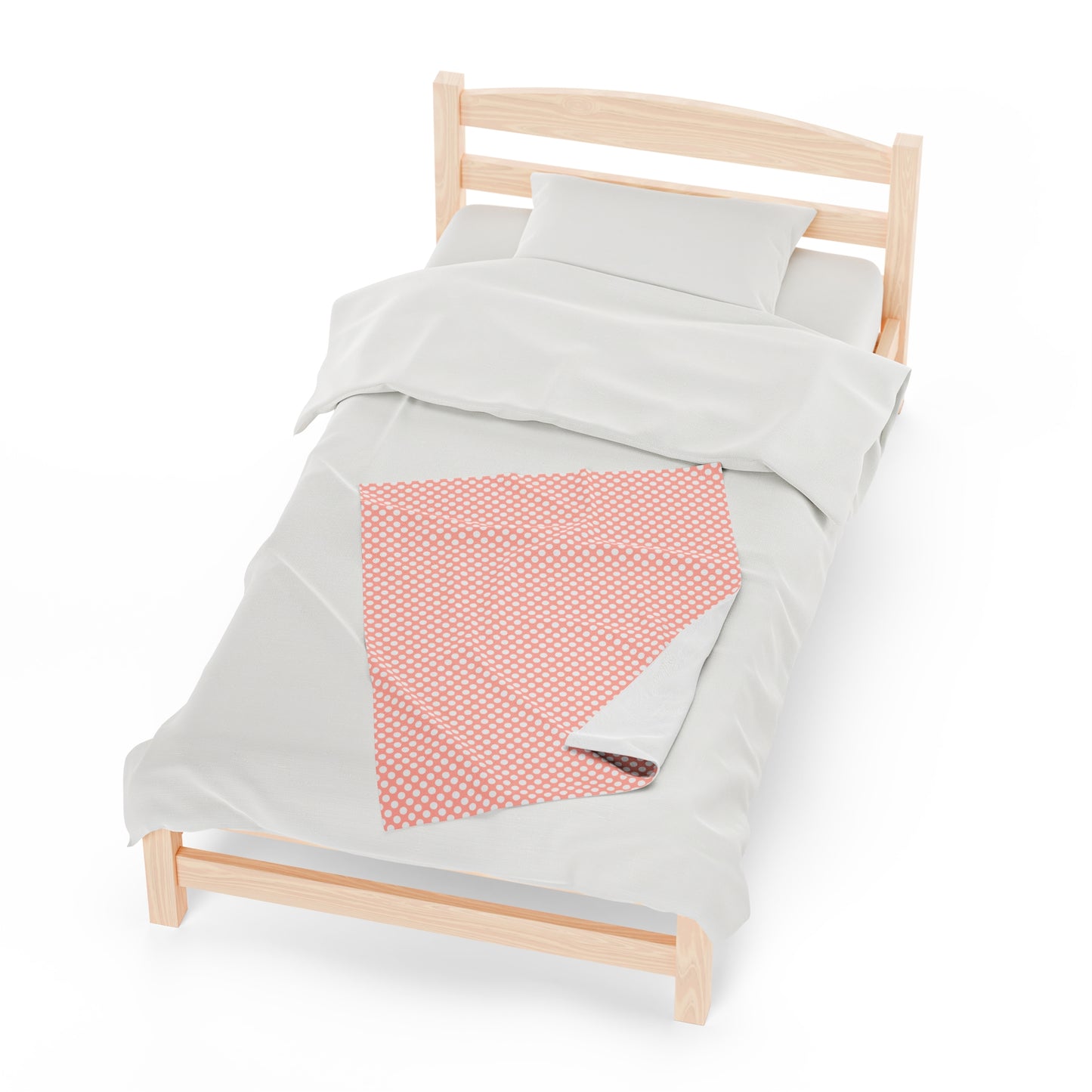 Pastel Polka Dot Velveteen Plush Blanket | Soft, Playful, Luxurious and Comforting | Available in Multiple Sizes