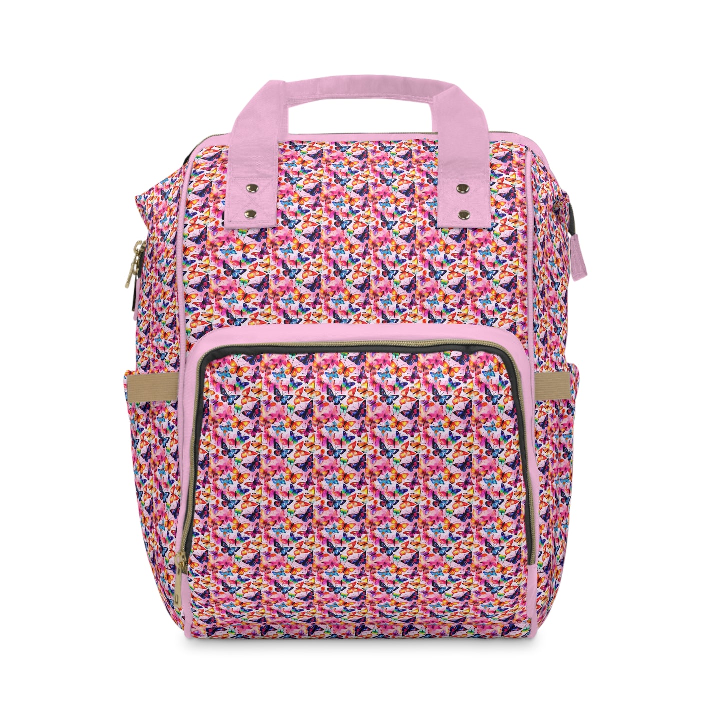 Elegant Butterfly Diaper Backpack - Lightweight & Durable Nylon Baby Bag with Beautiful Butterfly Motifs, Ideal for On-The-Go Parents