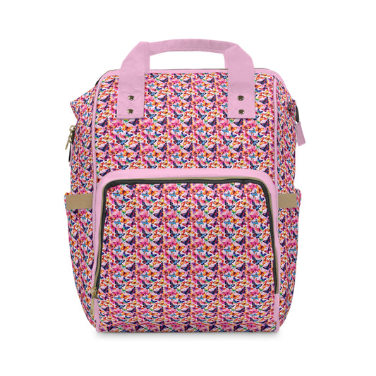 Elegant Butterfly Diaper Backpack - Lightweight & Durable Nylon Baby Bag with Beautiful Butterfly Motifs, Ideal for On-The-Go Parents