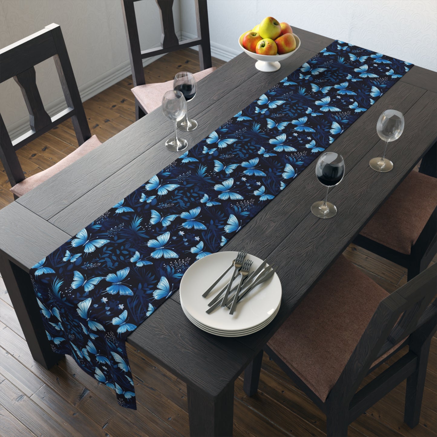 Butterfly Table Runner - Vibrant Patterns, Cotton Twill or Polyester - Perfect for Home Decor & Unique Gifts