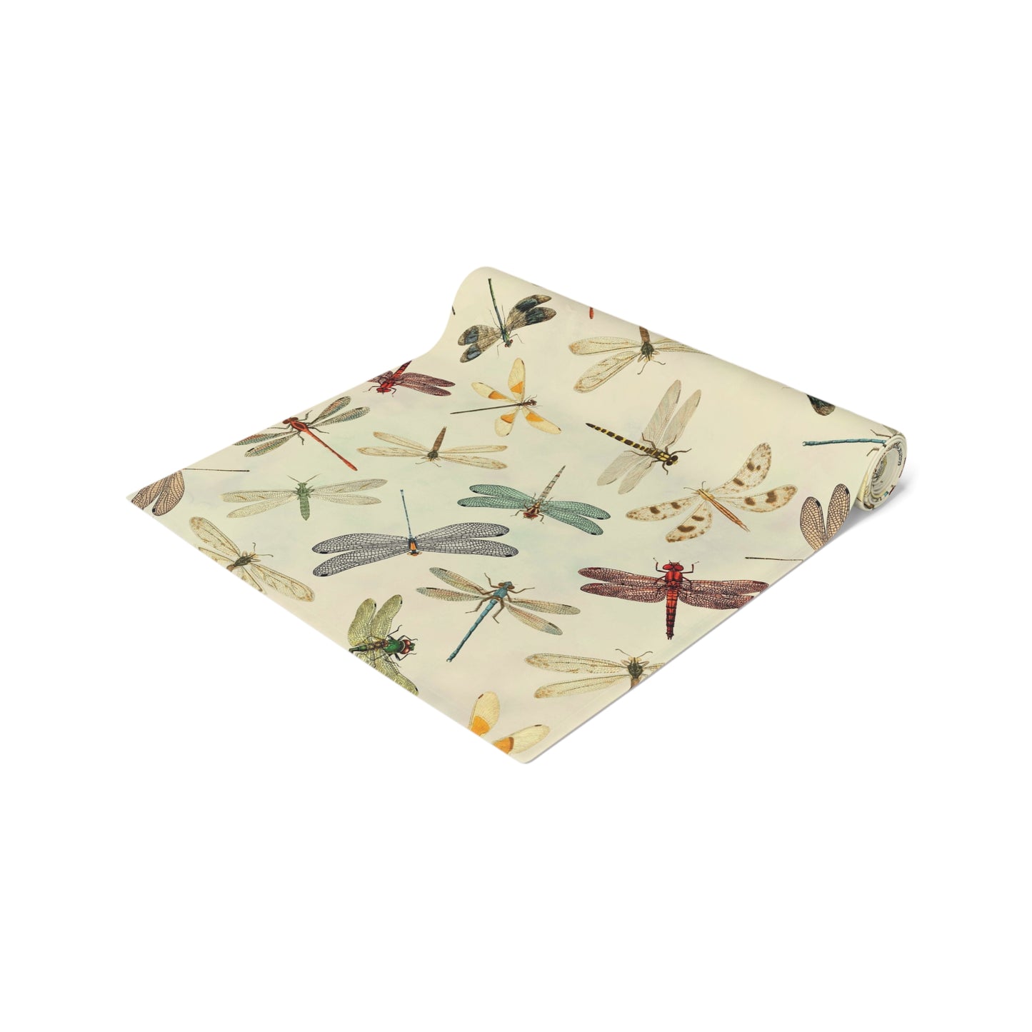Dragonfly Print Table Runner - Elegant Whimsy, Cotton Twill or Polyester - Perfect for Nature-Inspired Home Decor