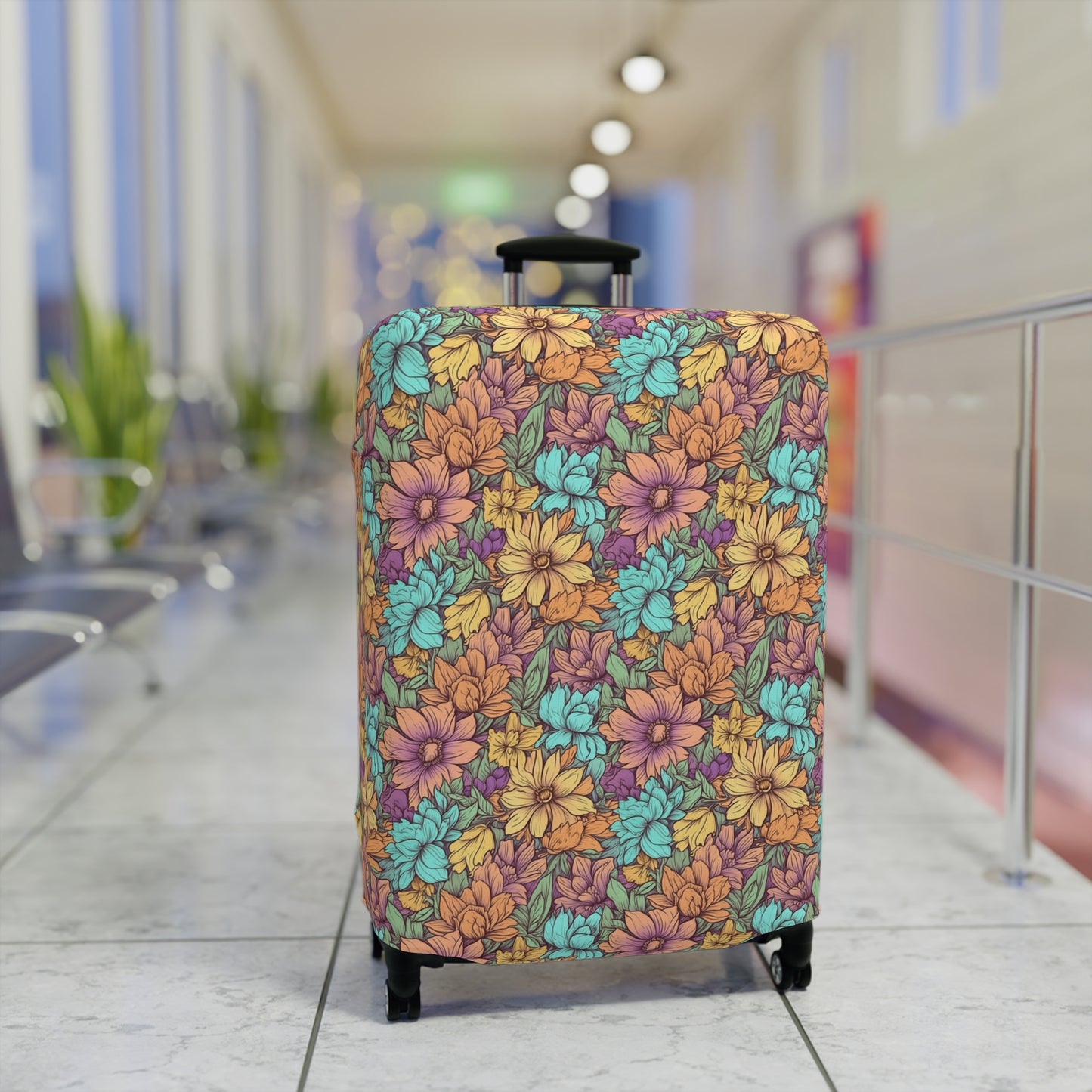 Boho Floral Luggage Cover - Trendy Travel Floral Suitcases Cover