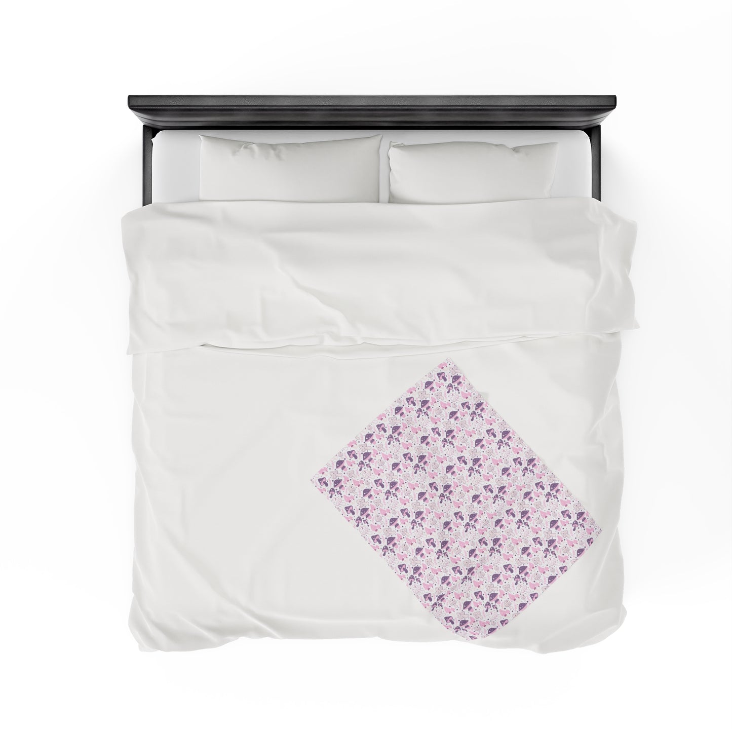 Mushroom Velveteen Plush Blanket | Soft, Whimsical, Luxurious and Comforting | Available in Multiple Sizes